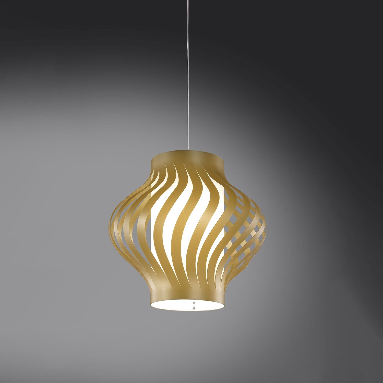 Sospensione Da Esterno Moderna Helios Polilux ® New Gold 1 Luce E27 OUT/H39/S/NGLD