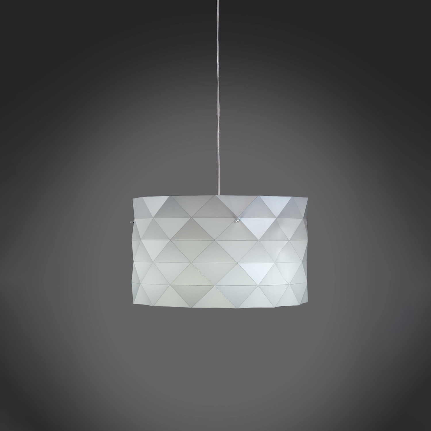 Lampadario Moderno Prisma Polilux ® Bianco E Metallo Cromo 3 Luci E27 PRISMA/S3/40/W