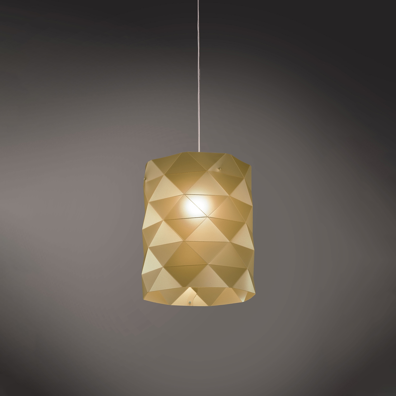 Sospensione Moderna Prisma Polilux ® New Gold E Metallo Cromo 1 Luce E27 D27Cm PRISMA/S/27/NGLD