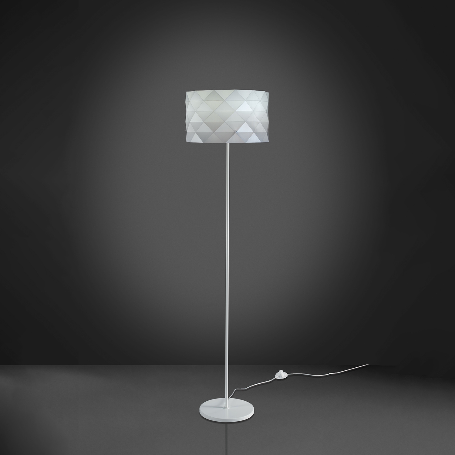 Piantana Moderna Prisma Polilux ® Bianco E Metallo 1 Luce E27 PRISMA/T/153/W