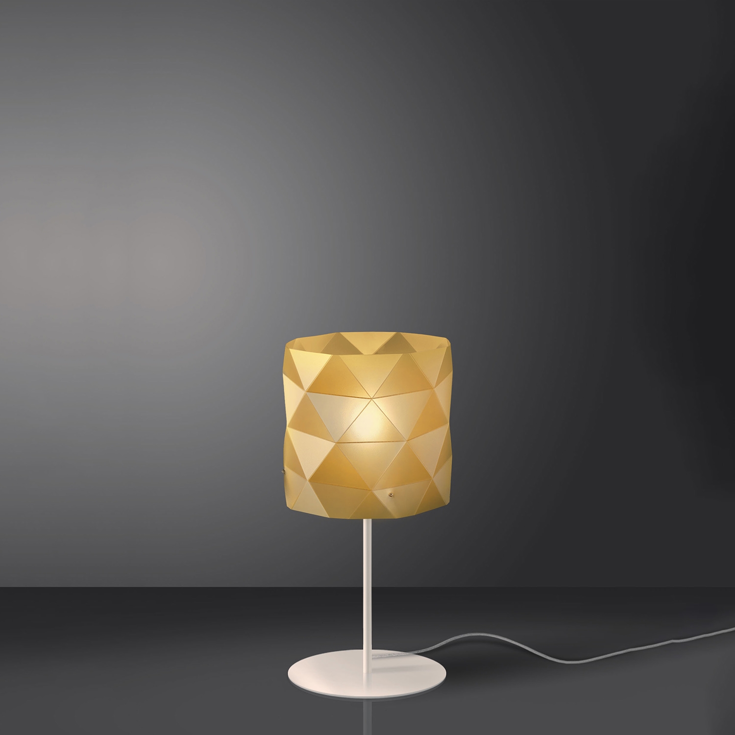 Lampada Da Scrivania Moderna Prisma Polilux ® New Gold E Metallo 1 Luce E27 PRISMA/T/36/NGLD