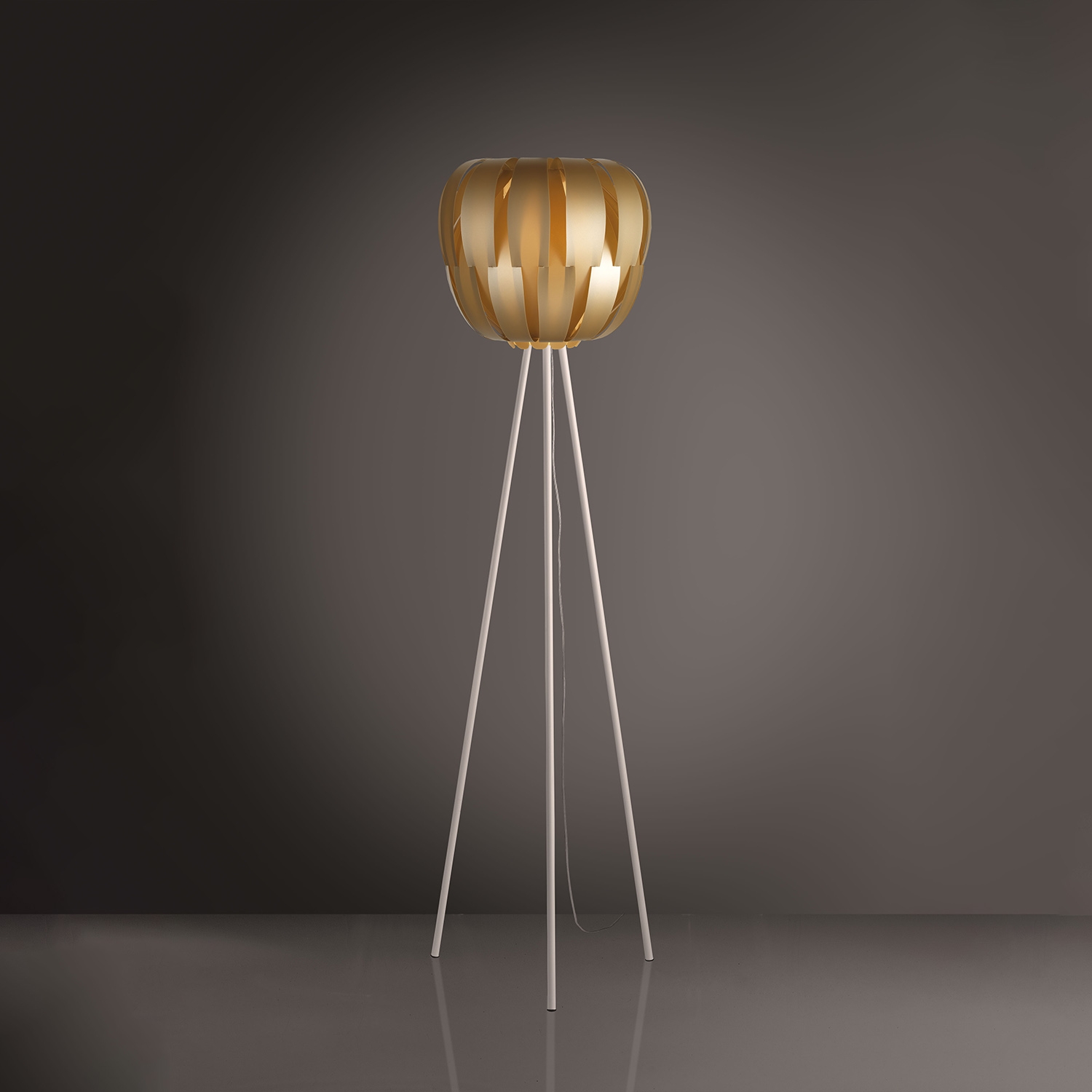 Piantana Moderna 3 Piediqueen Polilux ® New Gold E Metallo 1 Luce E27 QN/3P/165/NGLD