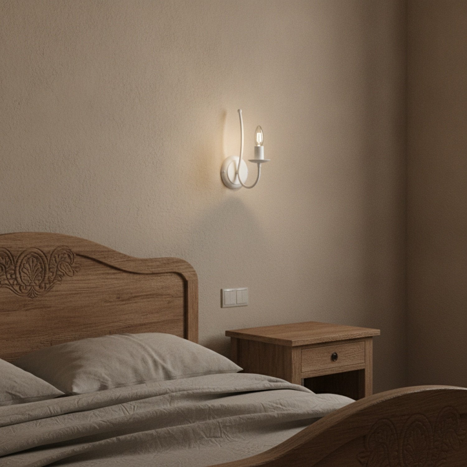 Applique Rustica Botte 1 Luce Bianco LuceArt Classic BL147-AP1-BCO
