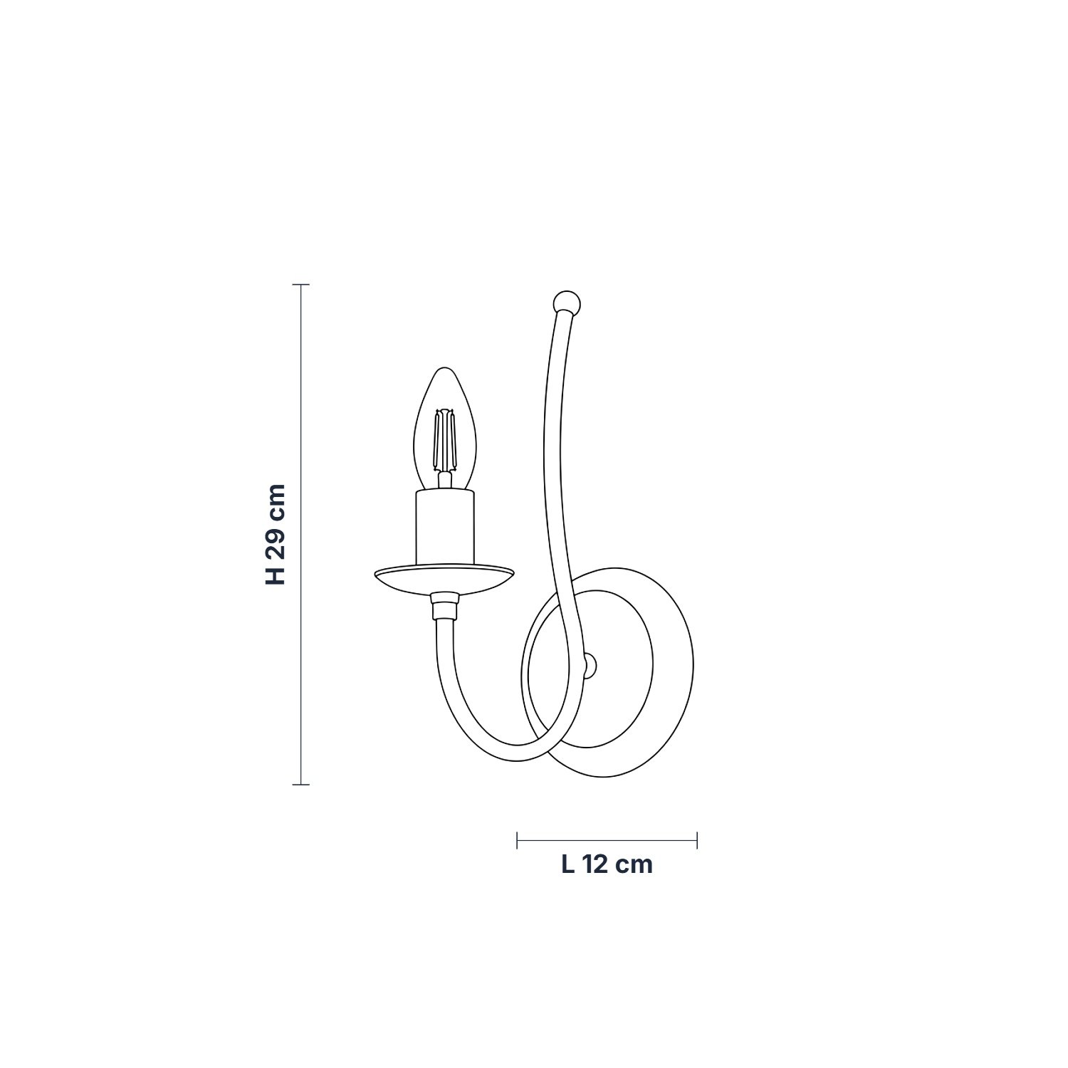Applique Rustica Botte 1 Luce Bianco LuceArt Classic BL147-AP1-BCO