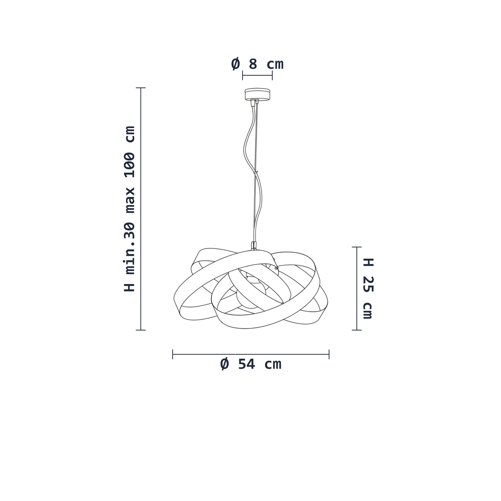 Sospensione Vertigo 1 Luce Bianco e Azzurro LuceArt Classic BL156-1-BAZ