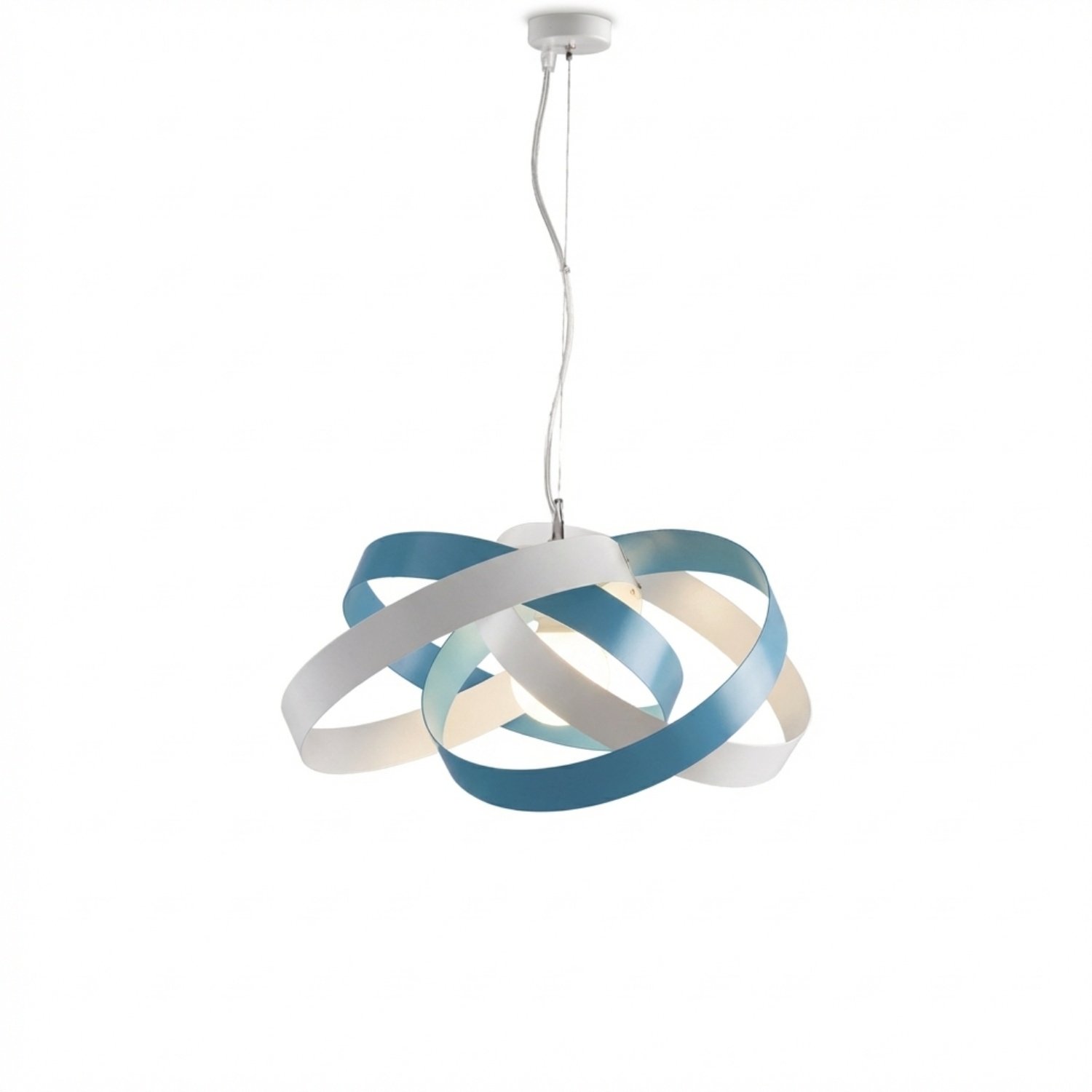 Sospensione Vertigo 1 Luce Bianco e Azzurro LuceArt Classic BL156-1-BAZ