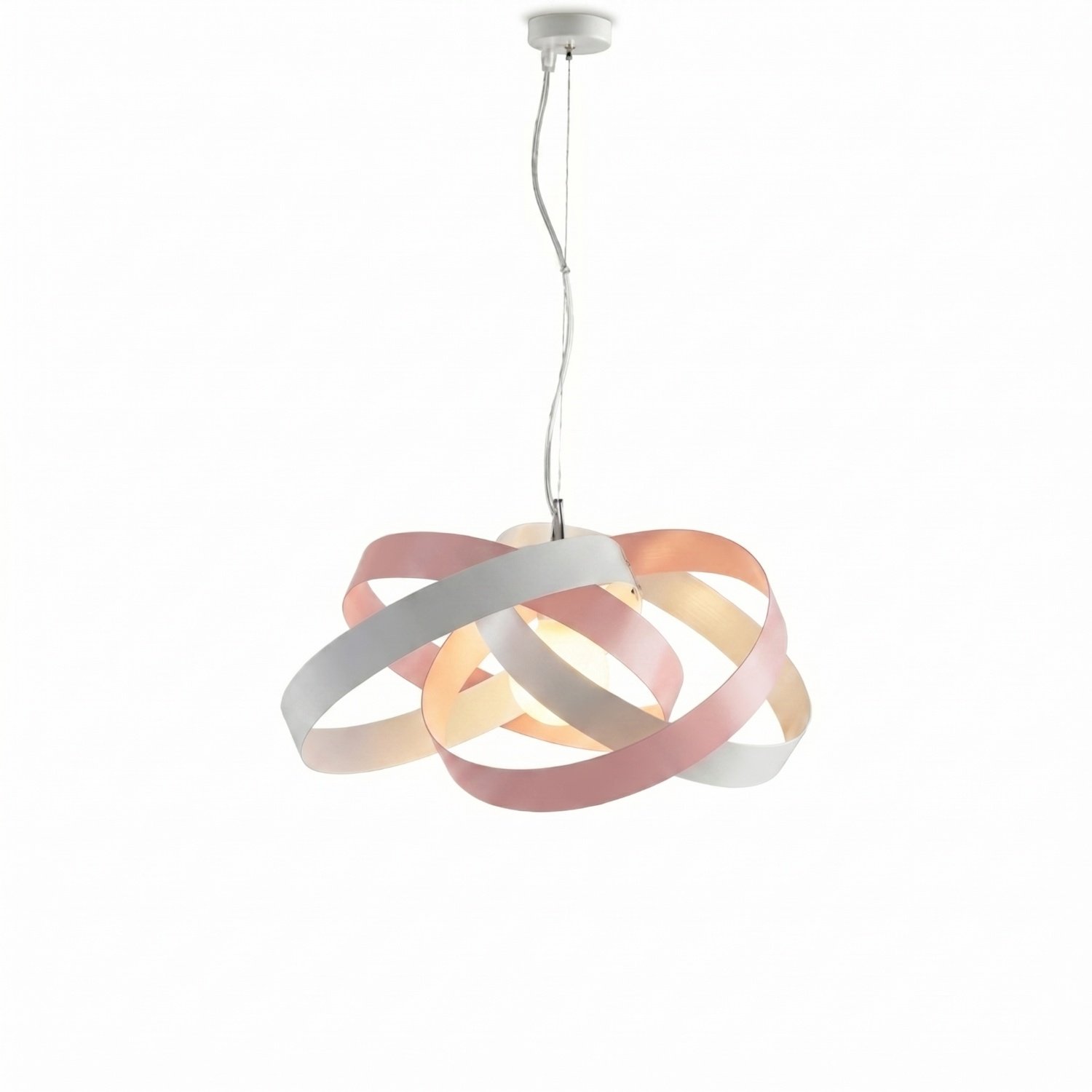 Sospensione Vertigo 1 Luce Bianco e Rosa LuceArt Classic BL156-1-BR