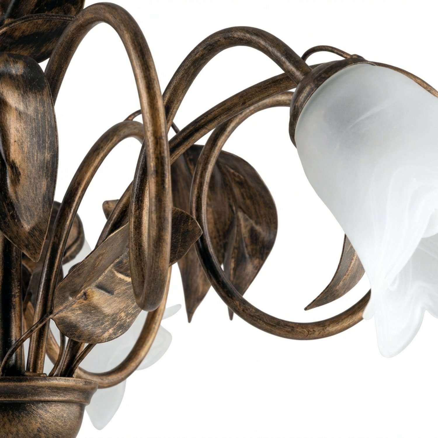 Lampadario Arte Povera Limone 5 Luci Marrone e Bianco LuceArt Classic BL179-5-BR