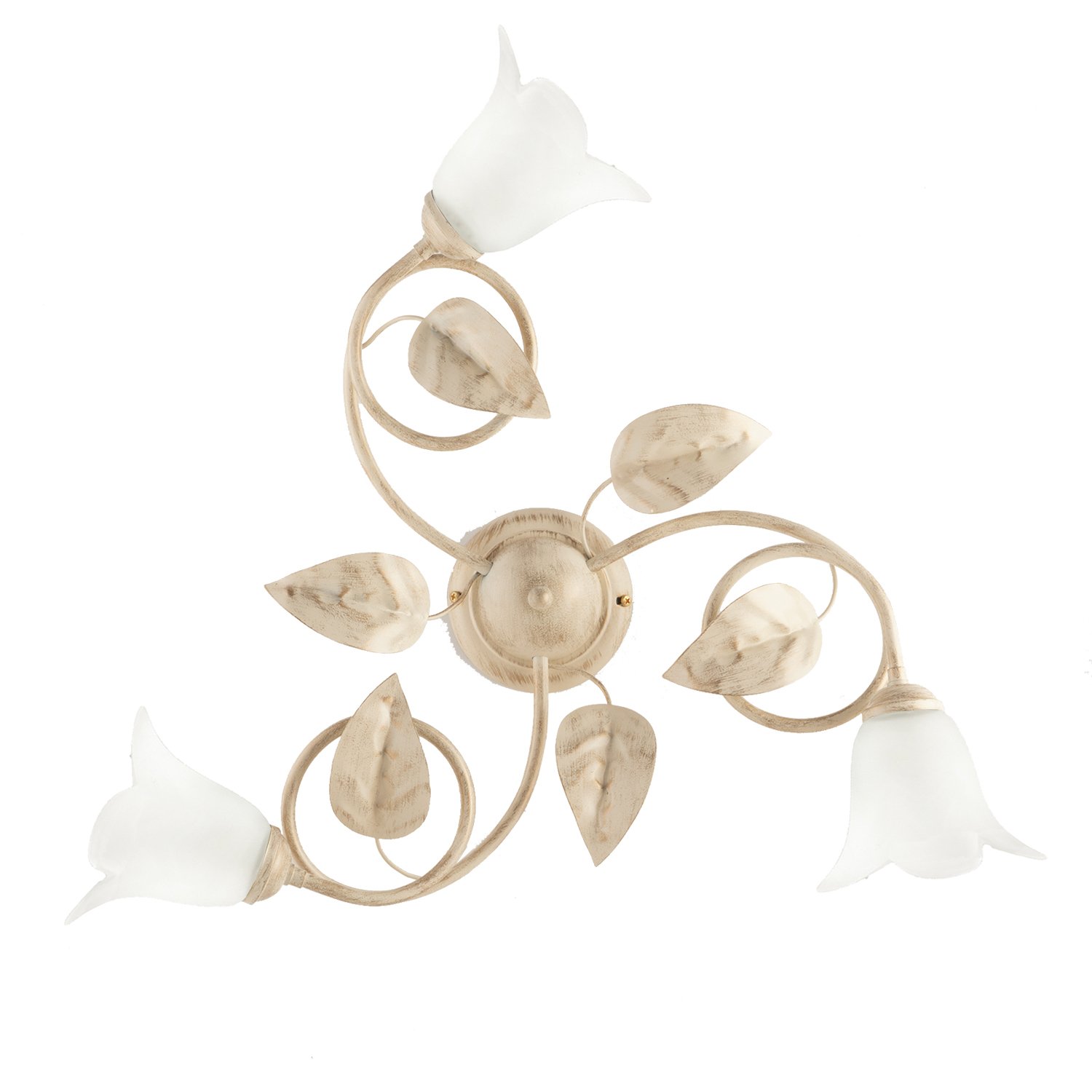 Plafoniera Arte Povera Limone 3 Luci Avorio e Bianco LuceArt Classic BL179-PL3-AV