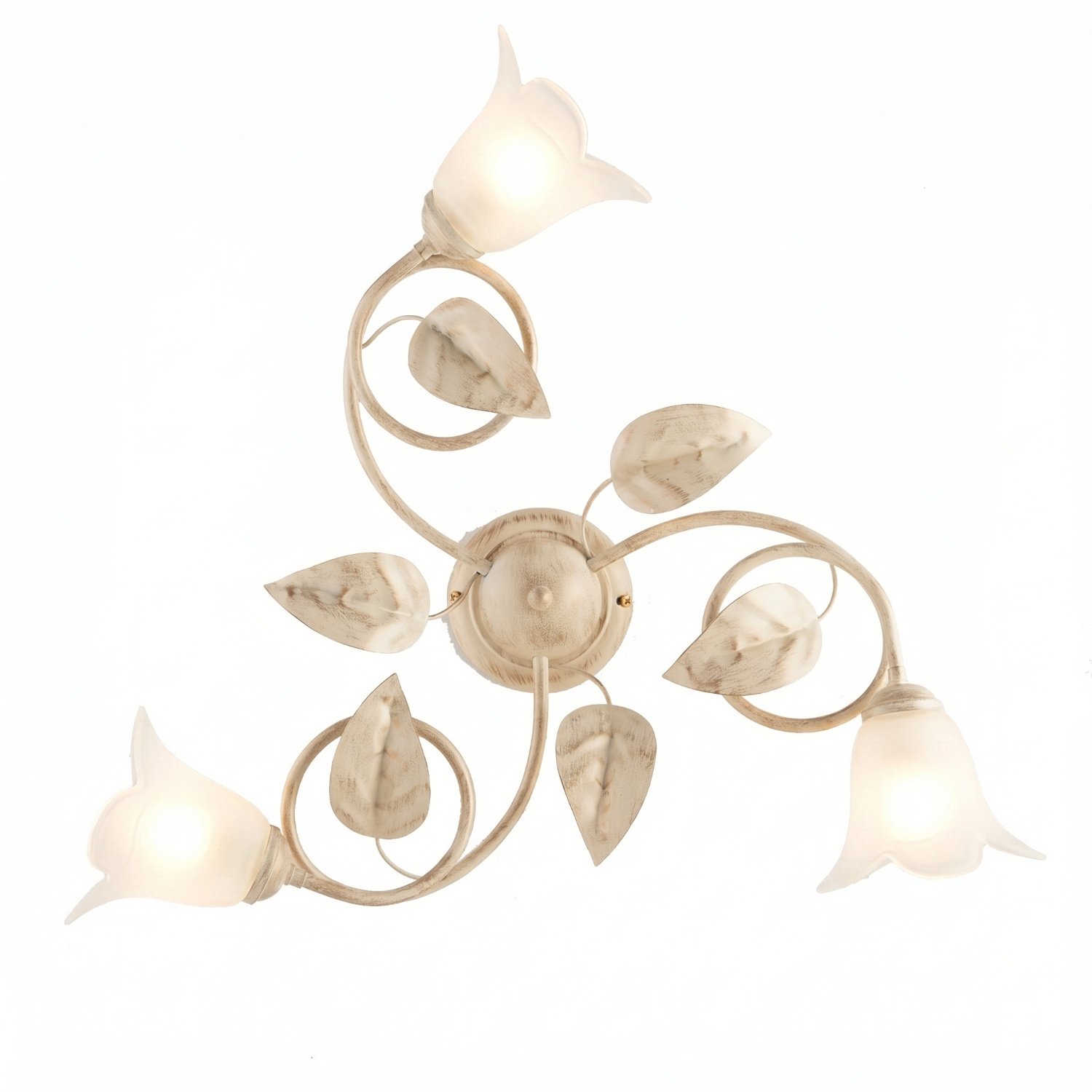 Plafoniera Arte Povera Limone 3 Luci Avorio e Bianco LuceArt Classic BL179-PL3-AV