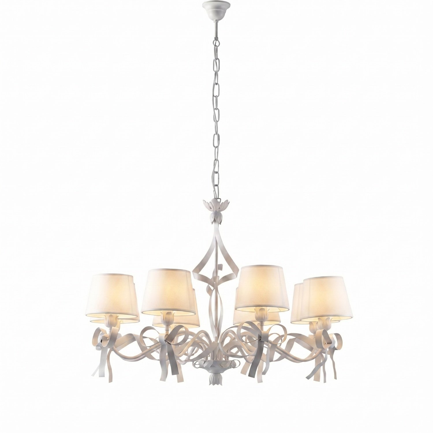 Lampadario Shabby Chic Lucy 8 Luci Bianco LuceArt Classic BL184-8-BCO-PARB