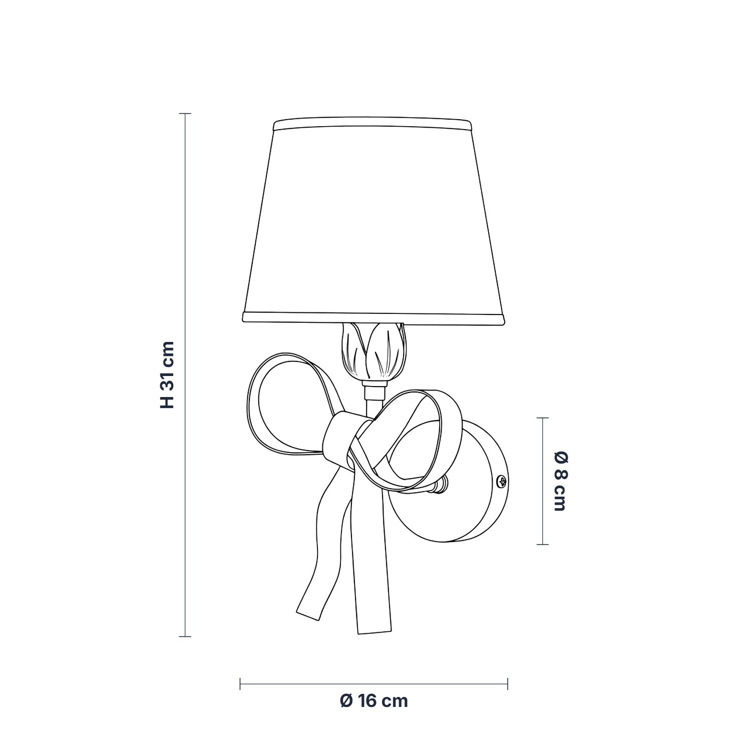 Applique Shabby Chic Lucy 1 Luce Bianco LuceArt Classic BL184-AP1-BCO-PARB