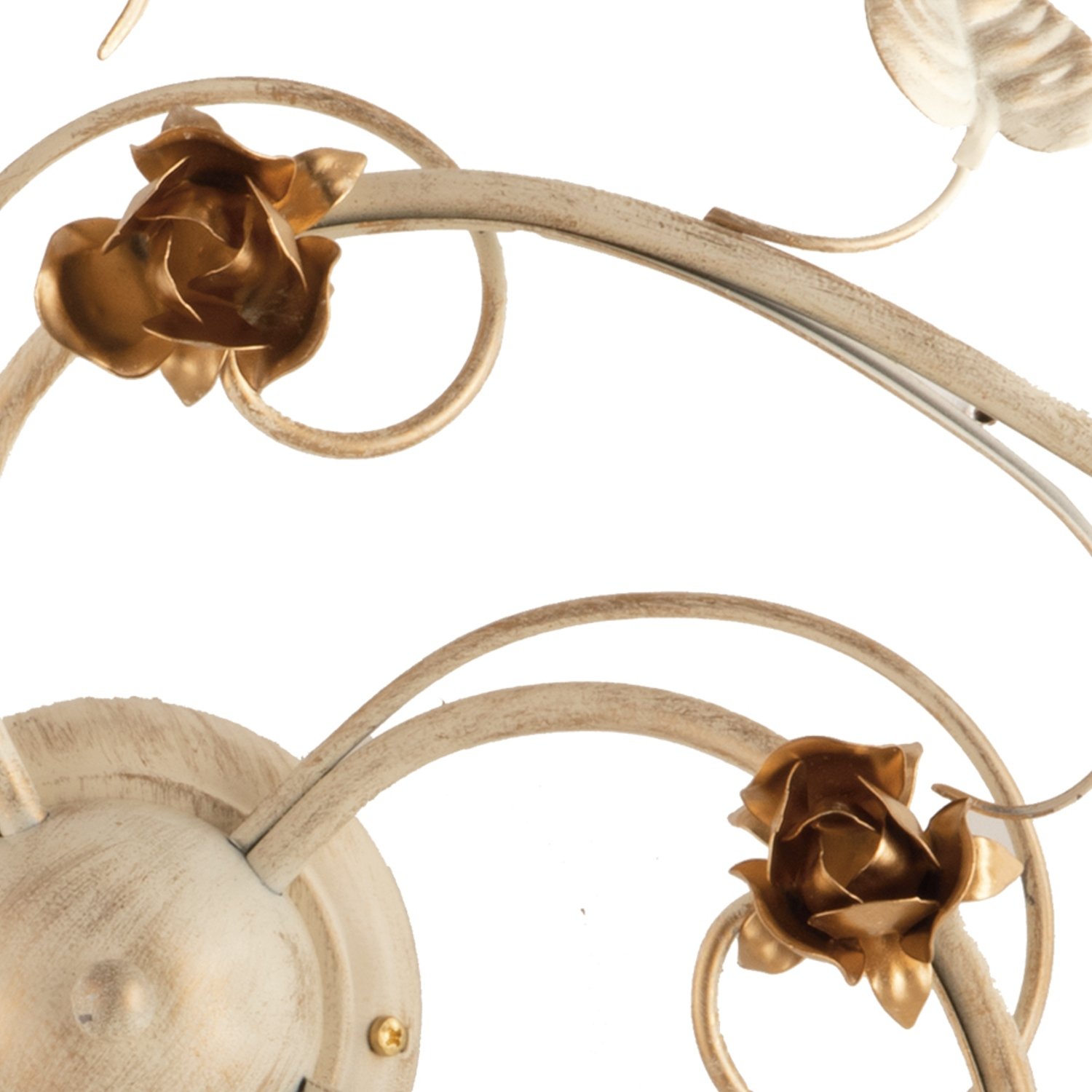 Plafoniera Arte Povera Cestino 5 Luci Avorio e Bianco LuceArt Classic BL26-PL5-AV