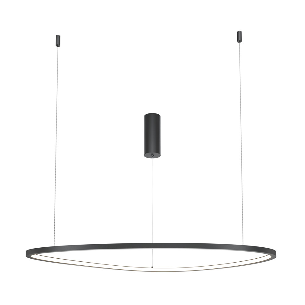 Lampadario A Sospensione Moderno Glint Alluminio Nero Luce Led 36W