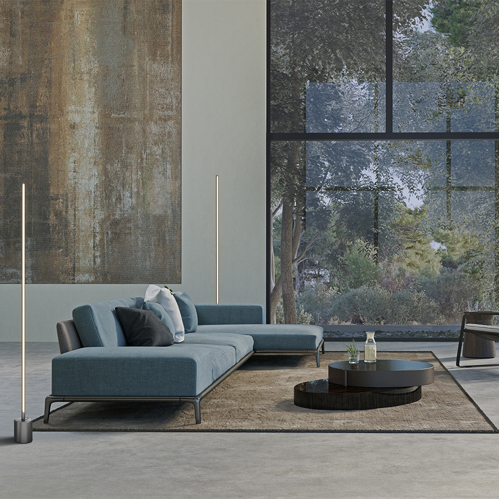 Piantana Lampada Da Terra Moderno Flow Metallo Nero 1 Luce Led 25W MOD147FL-L20BK1