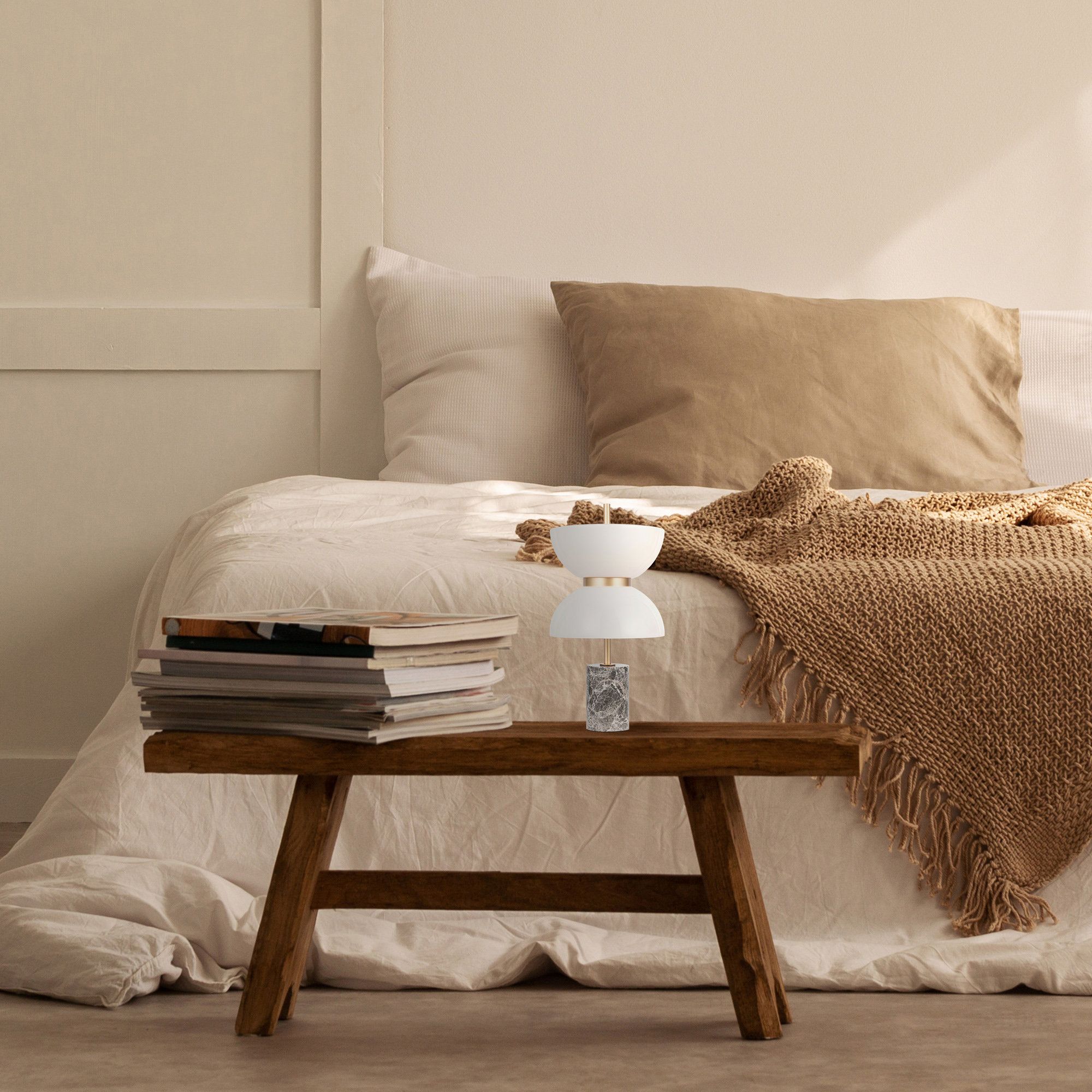 Lampada Da Tavolo Moderna Kyoto Metallo Grigio Led Integrato 11W Ip20 MOD178TL-L11GR3K