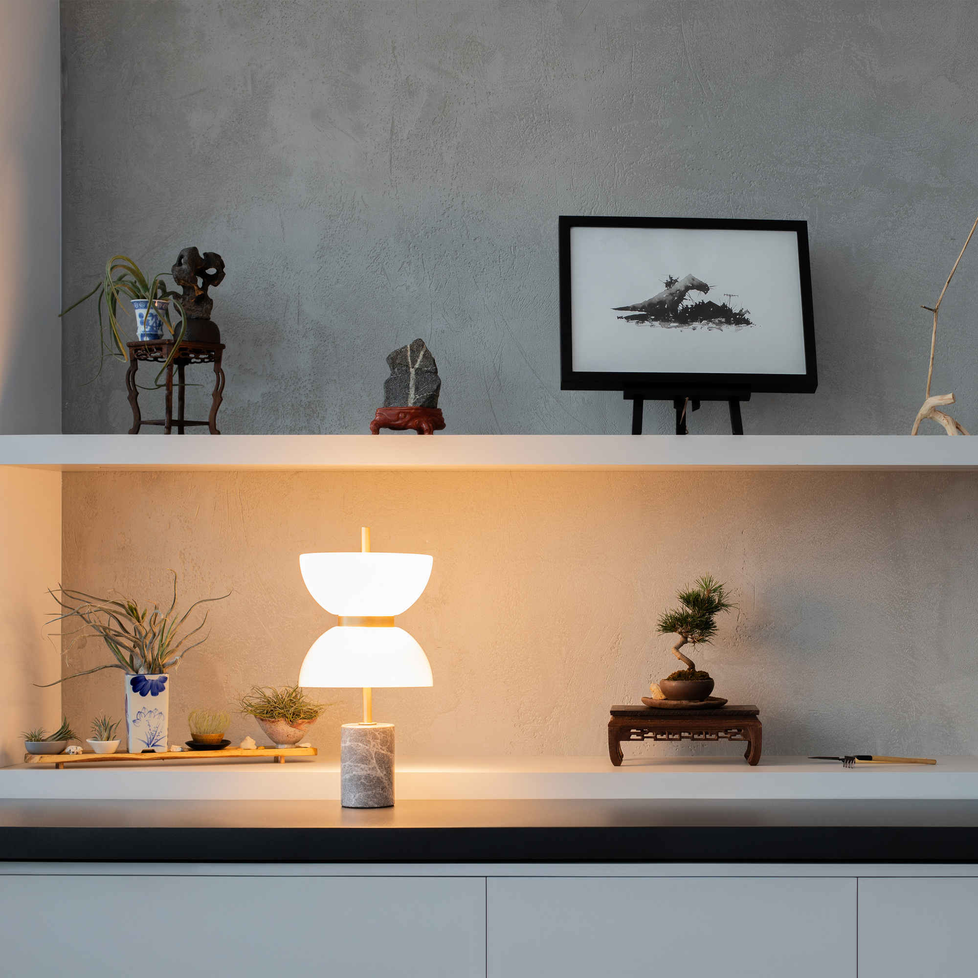 Lampada Da Tavolo Moderna Kyoto Metallo Grigio Led Integrato 11W Ip20 MOD178TL-L11GR3K