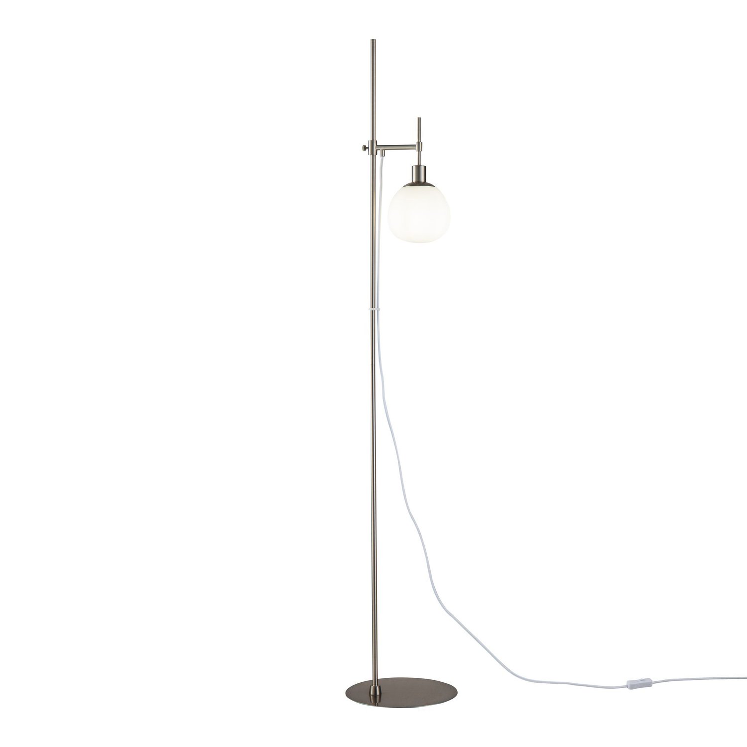 Piantana Contemporanea Erich Struttura Metallo Nichel 1 Luce