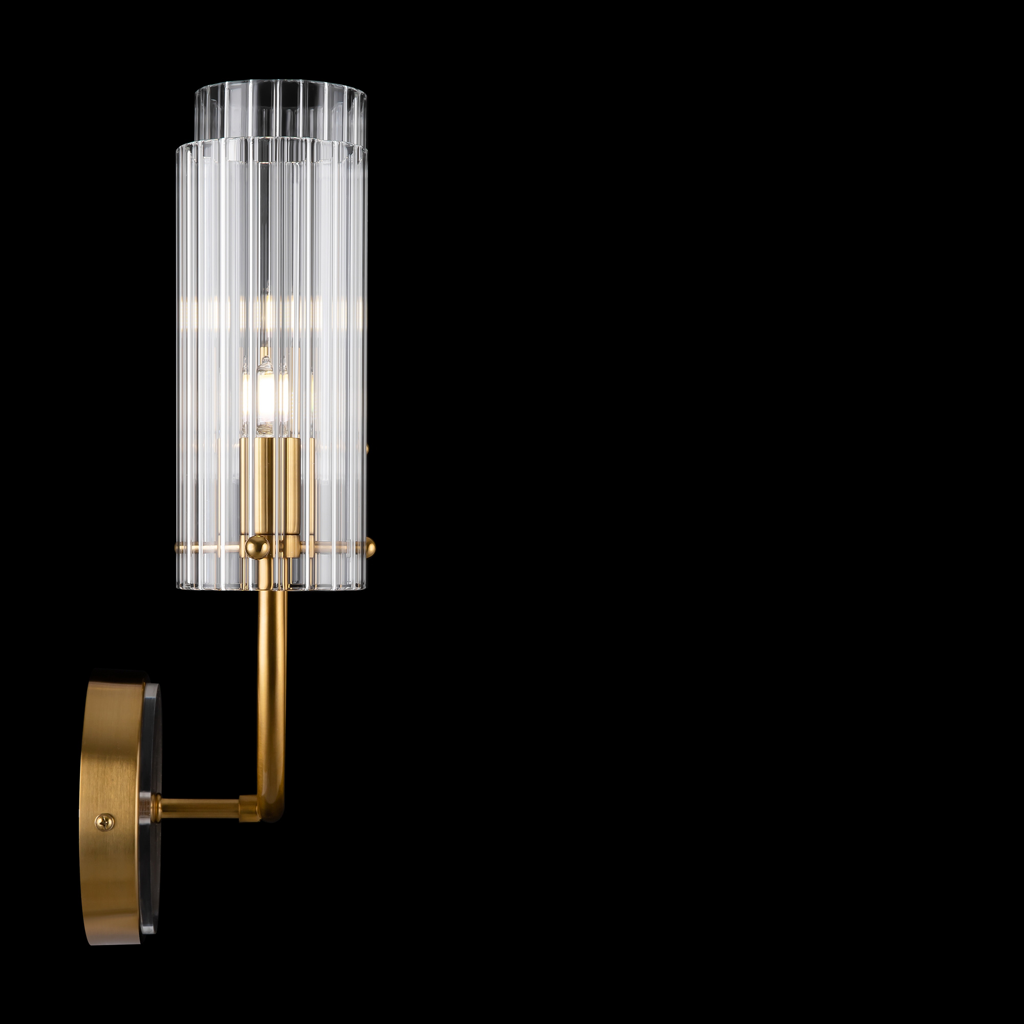 Applique Contemporanea Arco Struttura Metallo Ottone 1 Luce Diffusore Vetro MOD223WL-02BS1