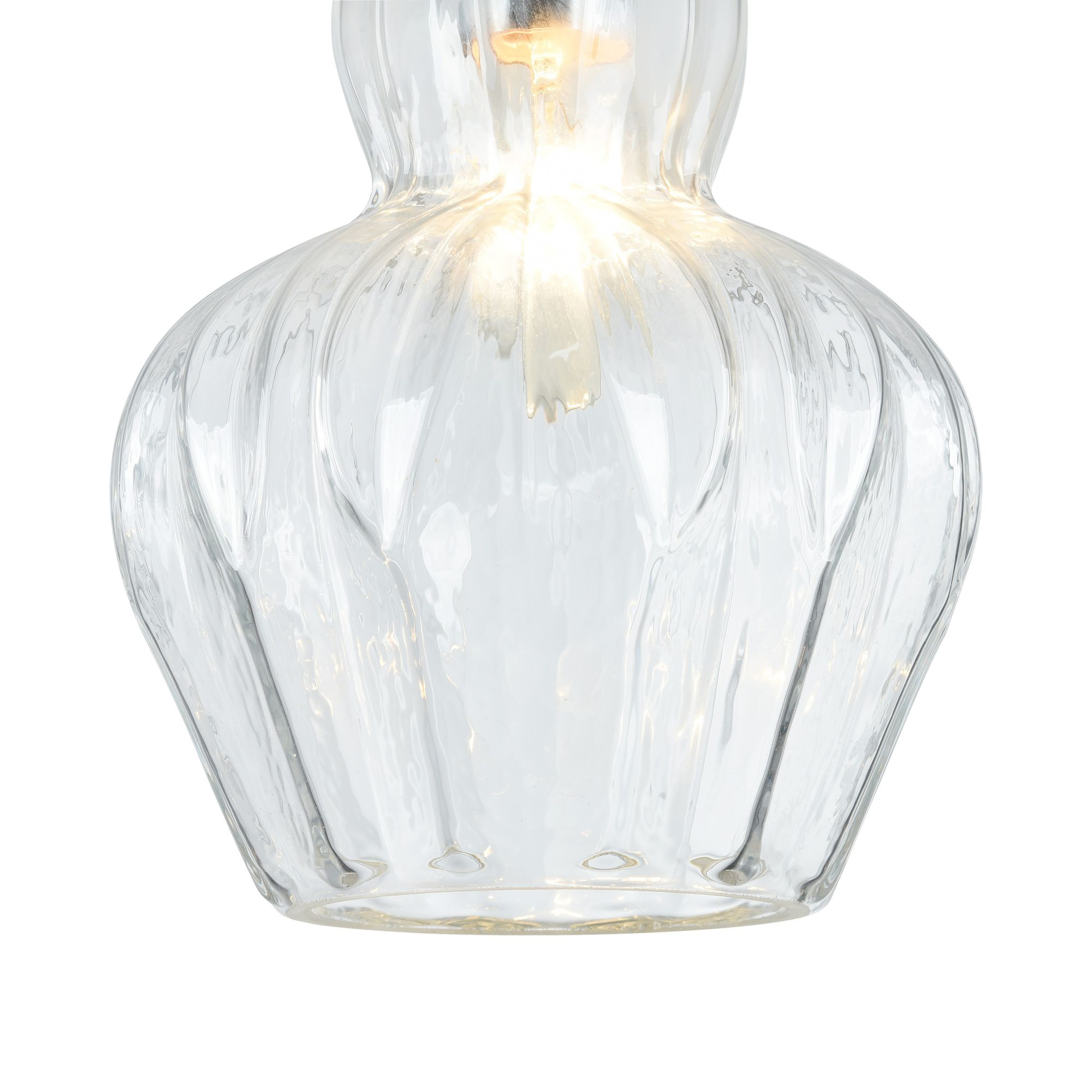 Sospensione Contemporanea Eustoma Metallo Nichel 1 Luce Diffusore Vetro MOD238-PL-01-TR