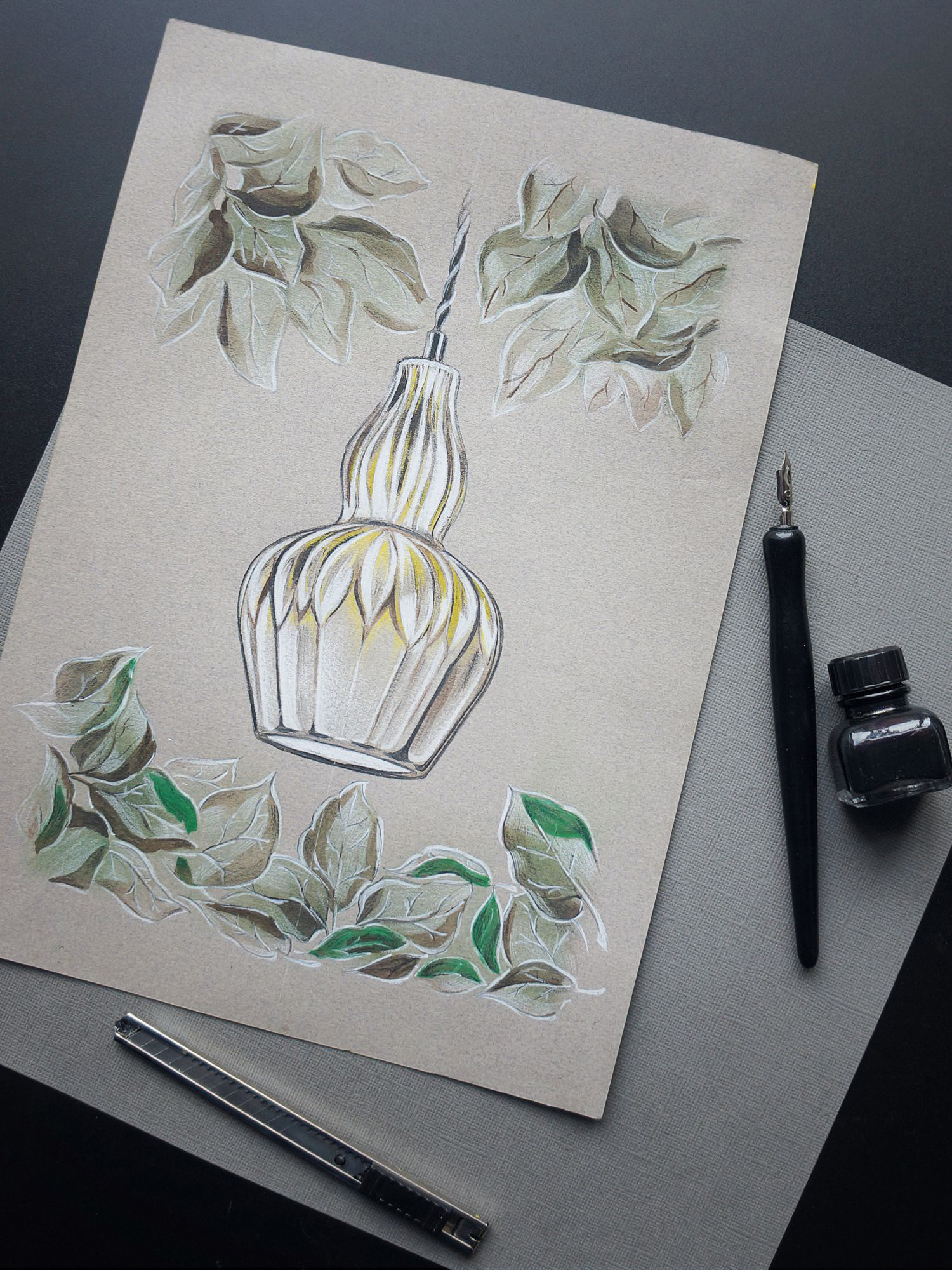 Sospensione Contemporanea Eustoma Metallo Nichel 1 Luce Diffusore Vetro MOD238-PL-01-TR