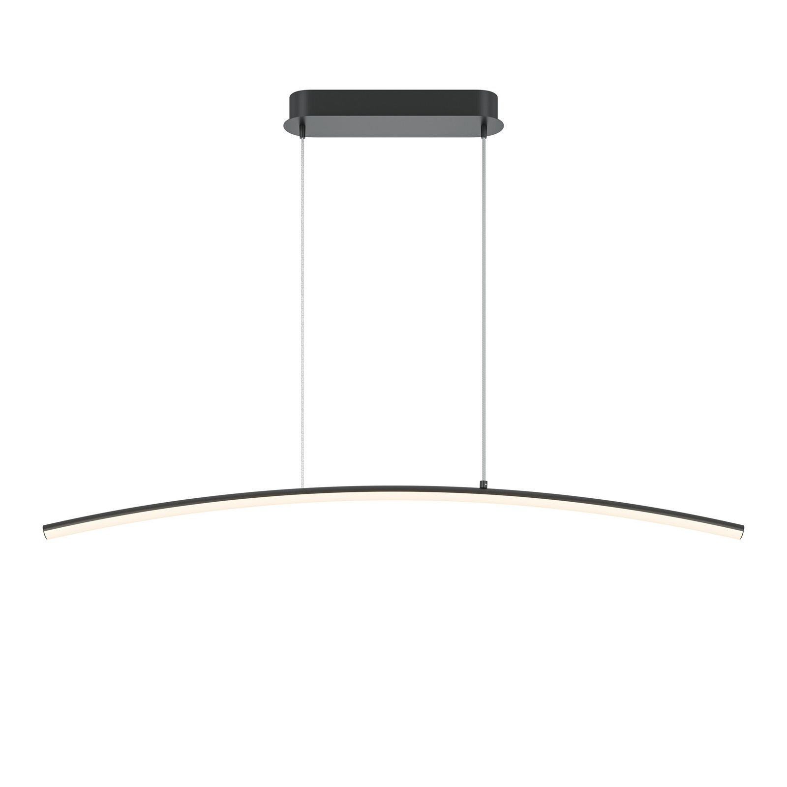 Lampadario Moderno Curve Metallo Nero Led Integrato 15W Ip20