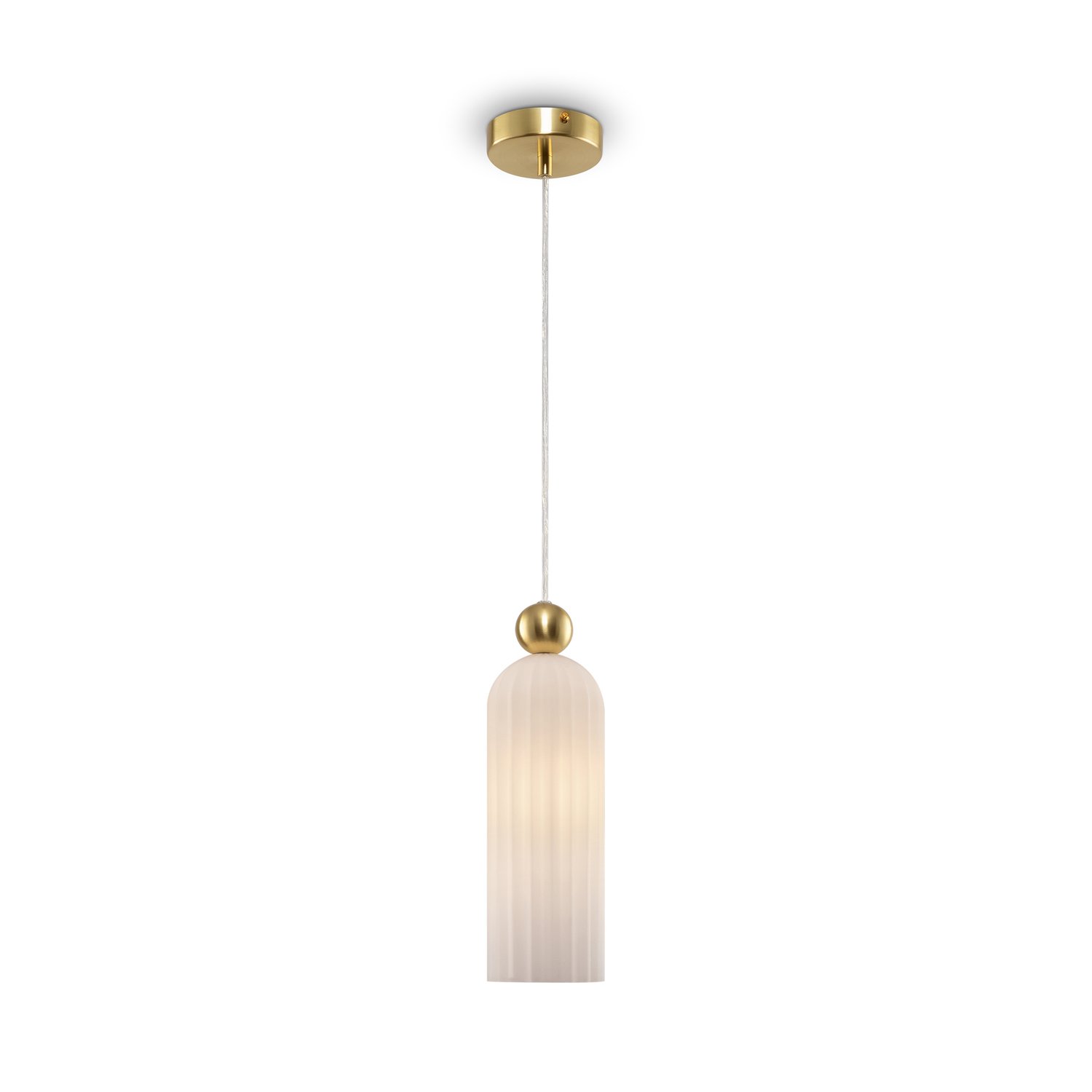 Sospensione Contemporanea Antic Metallo Oro 1 Luce Diffusore Vetro Bianco