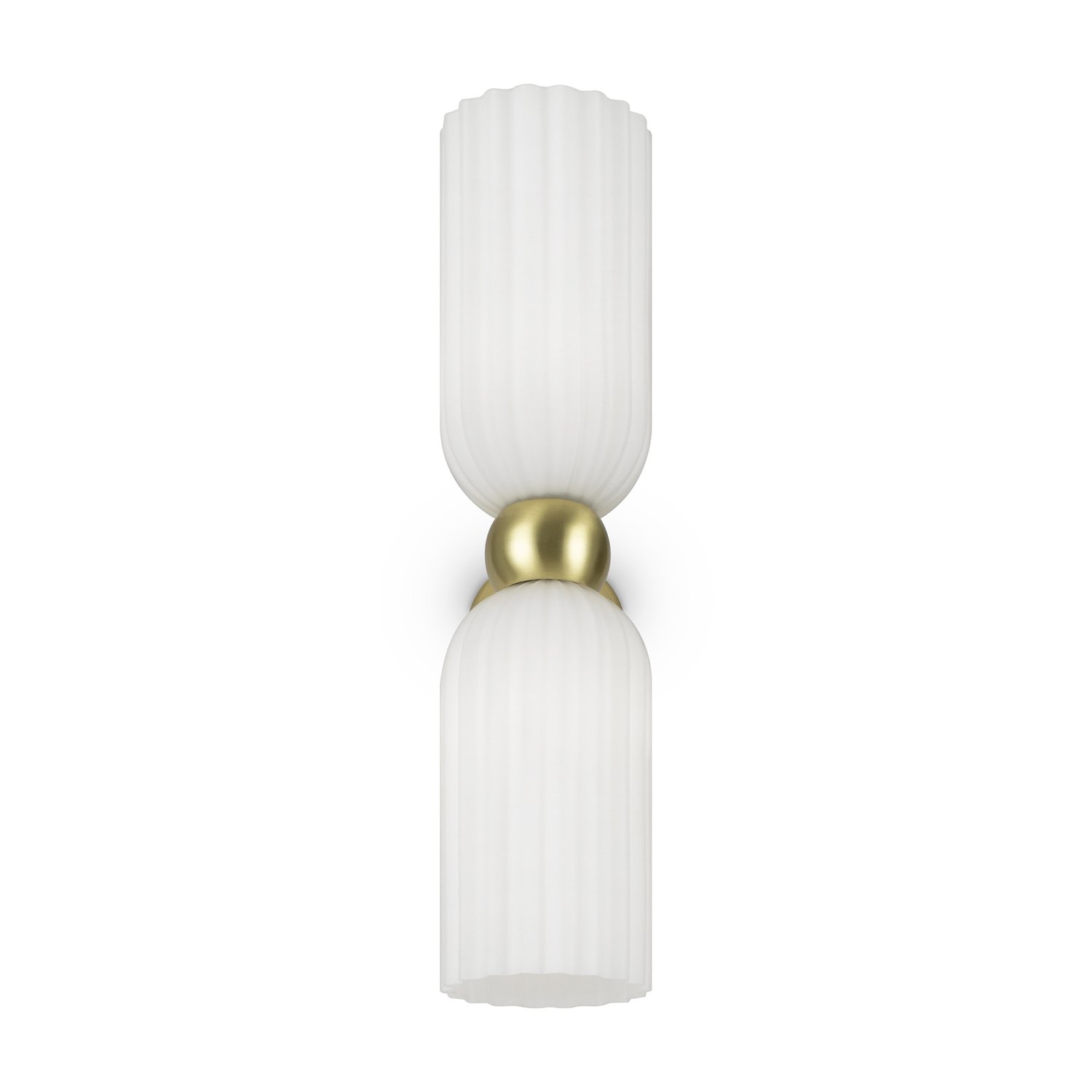 Applique Contemporanea Antic Metallo Oro 2 Luci Diffusore Vetro