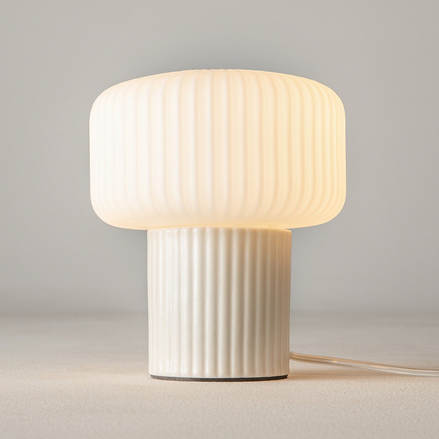 Lampada Da Tavolo Moderna Omaggio Ceramica E Vetro 1 Luce G9 MOD404TL-01BG