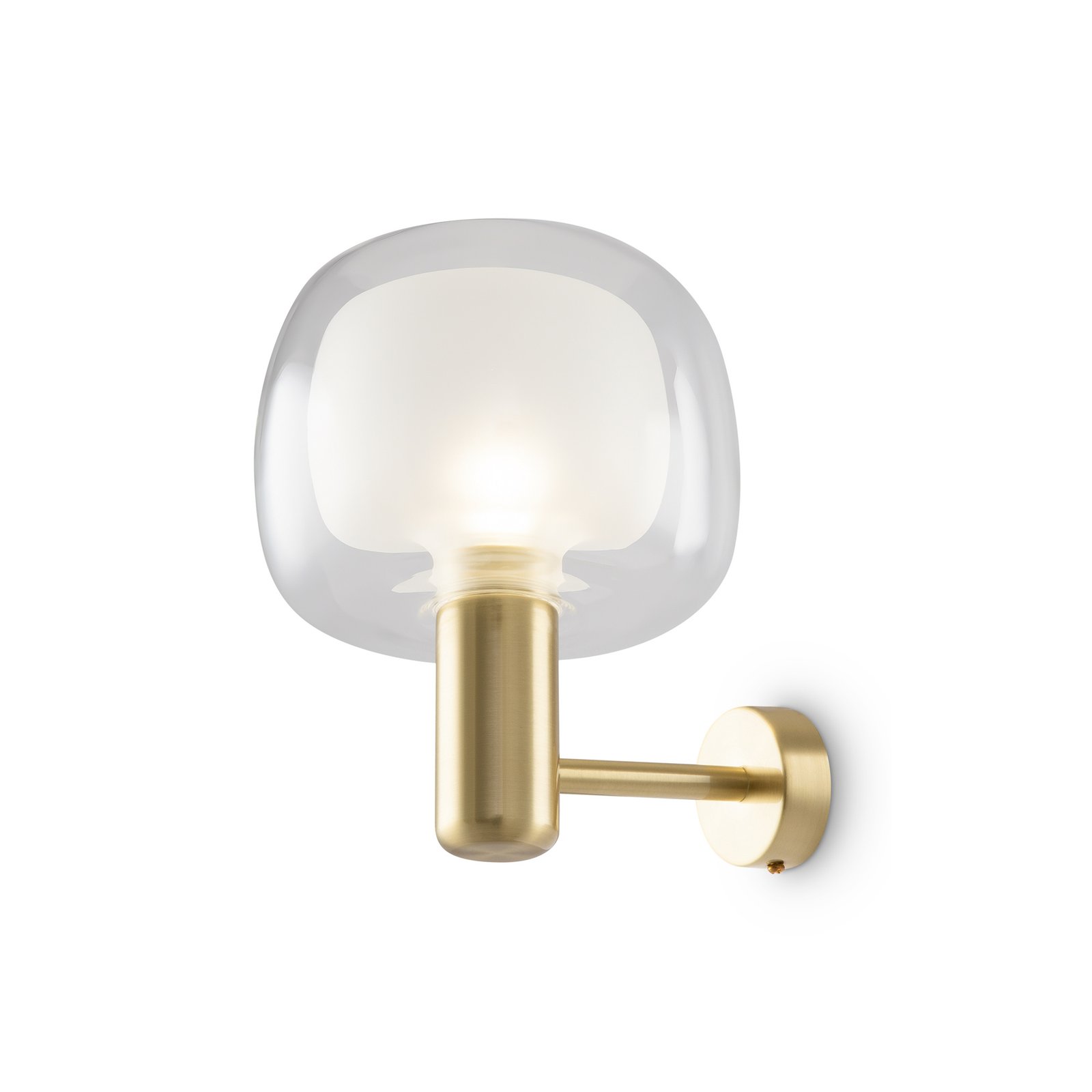Applique Contemporanea Vision Alluminio Oro 1 Luce Diffusore Vetro Trasp MOD411WL-01G
