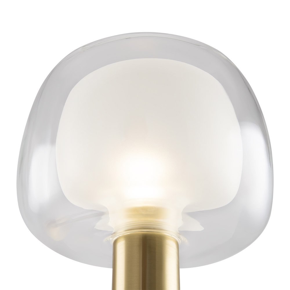 Applique Contemporanea Vision Alluminio Oro 1 Luce Diffusore Vetro Trasp MOD411WL-01G