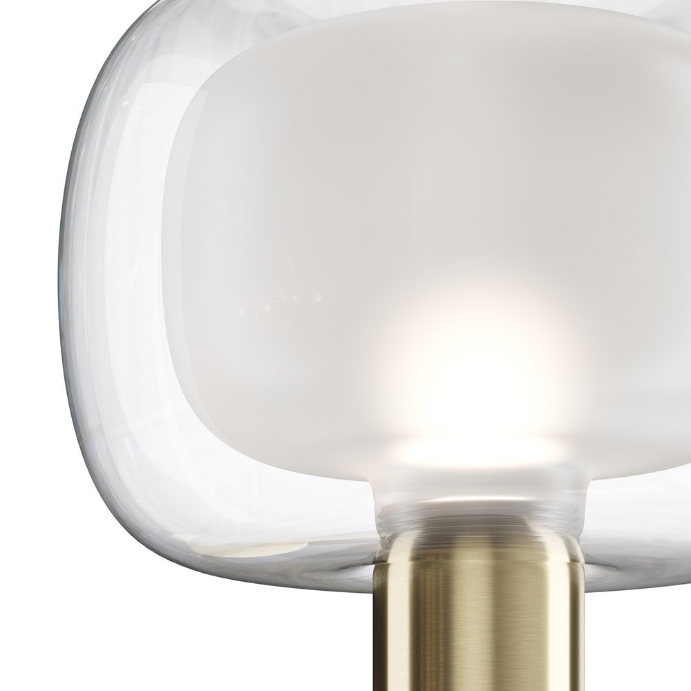 Applique Contemporanea Vision Alluminio Oro 1 Luce Diffusore Vetro Trasp MOD411WL-01G