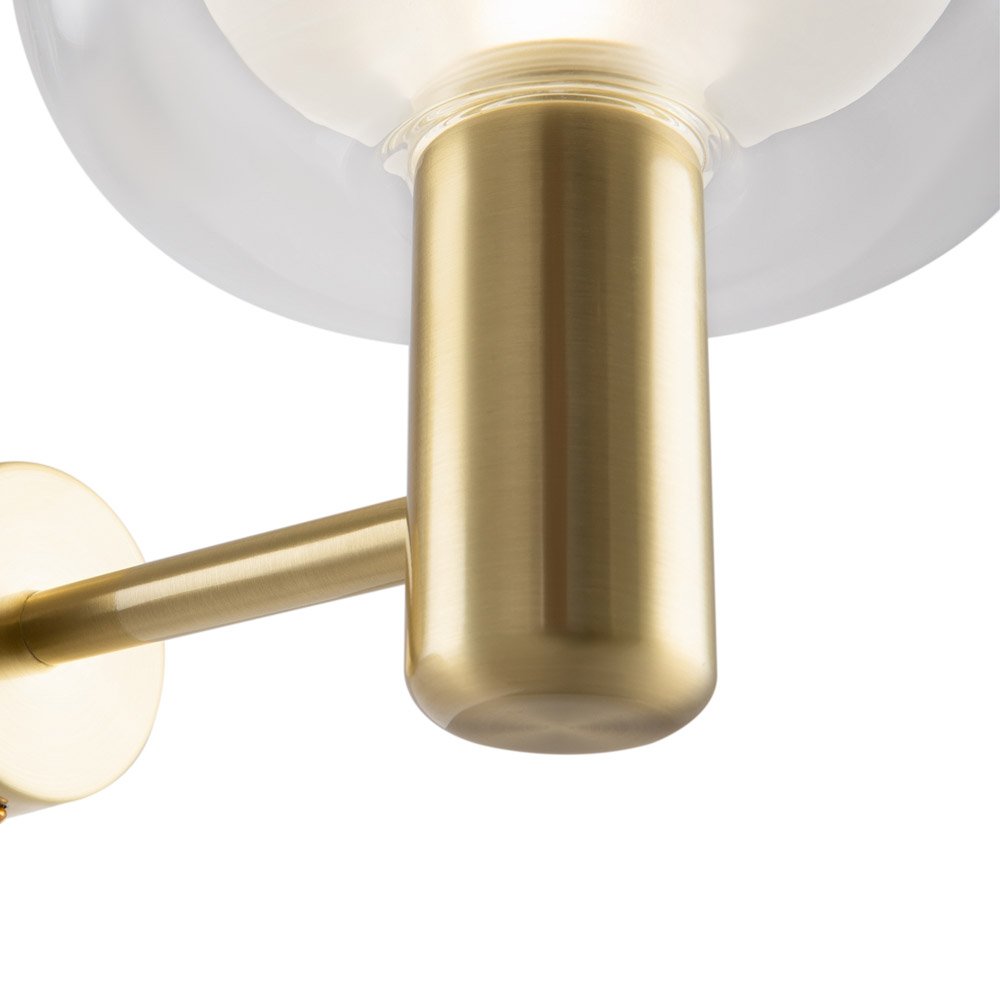 Applique Contemporanea Vision Alluminio Oro 1 Luce Diffusore Vetro Trasp MOD411WL-01G