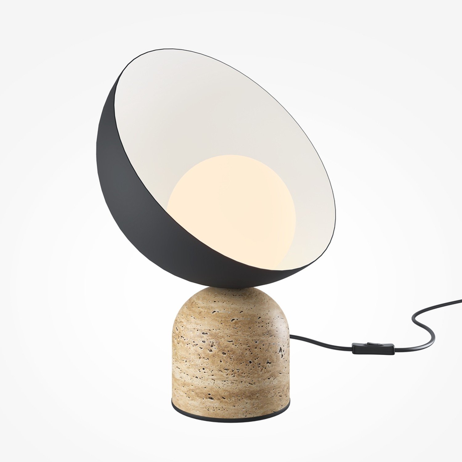 Lampada Da Tavolo Contemporanea Tavo Pietra Calcarea Nera 1 Luce G9 MOD453TL-01B