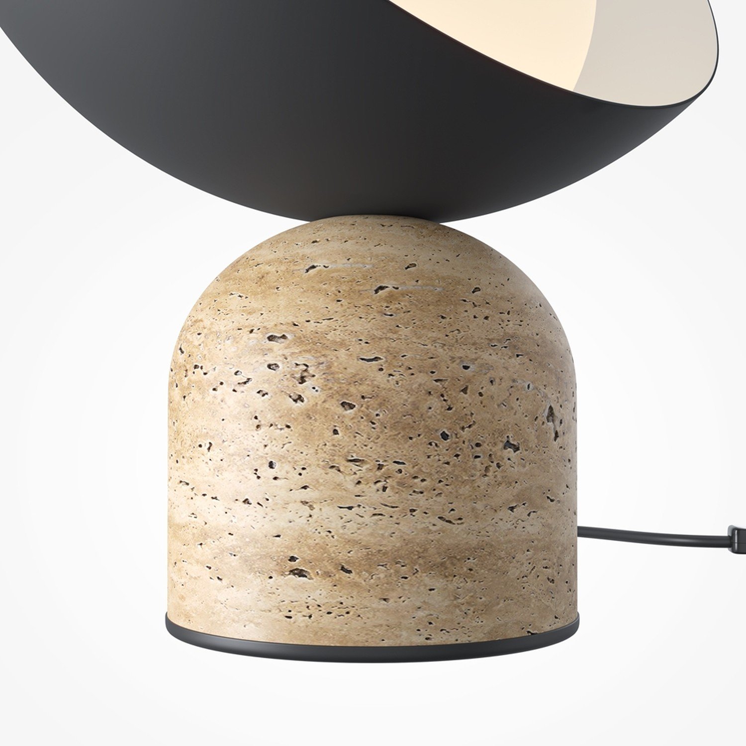 Lampada Da Tavolo Contemporanea Tavo Pietra Calcarea Nera 1 Luce G9 MOD453TL-01B
