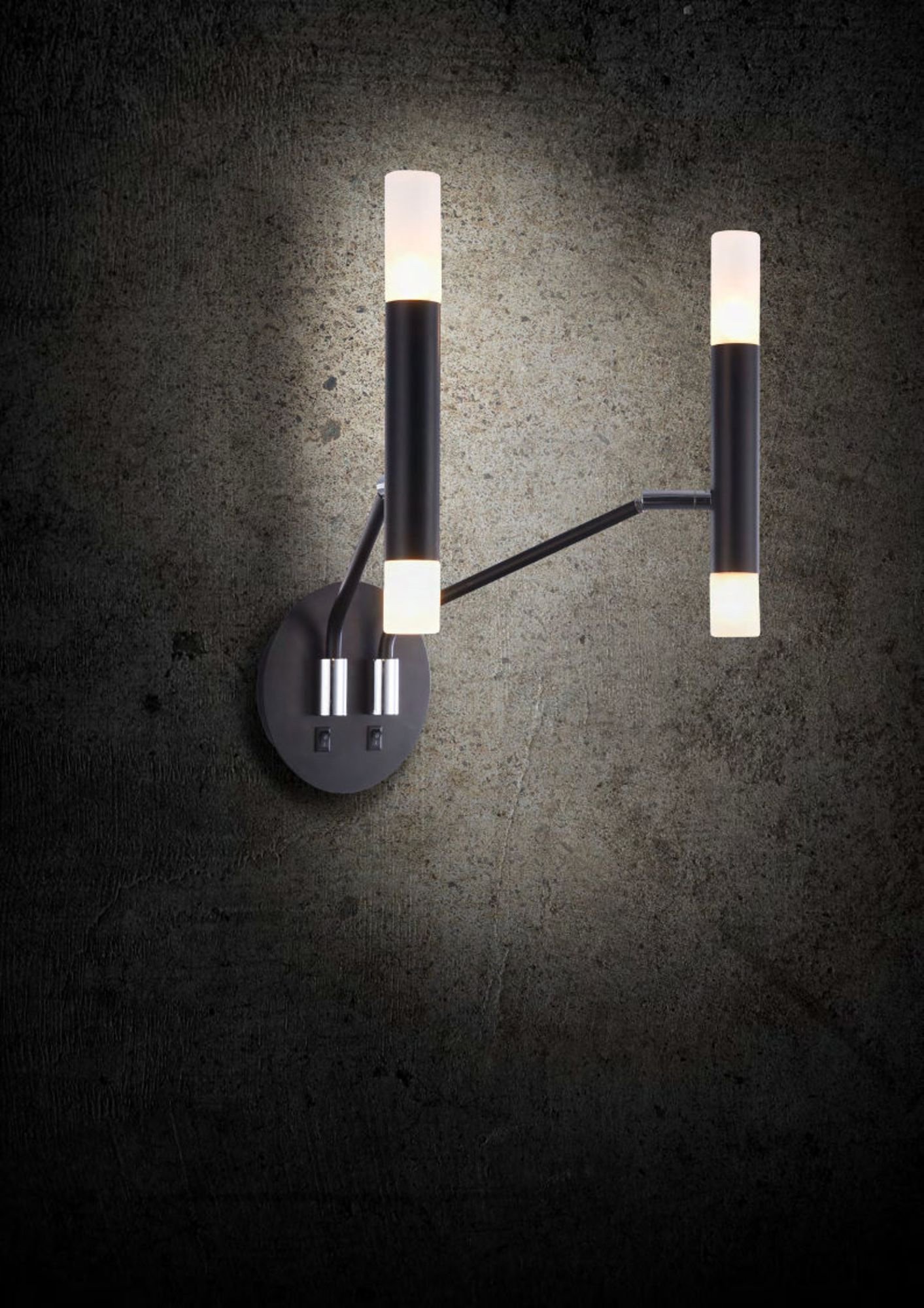 Applique Da Parete Moderno Vigo Metallo Nero Vetro 4 Luci G9 25W MOD620WL-04B