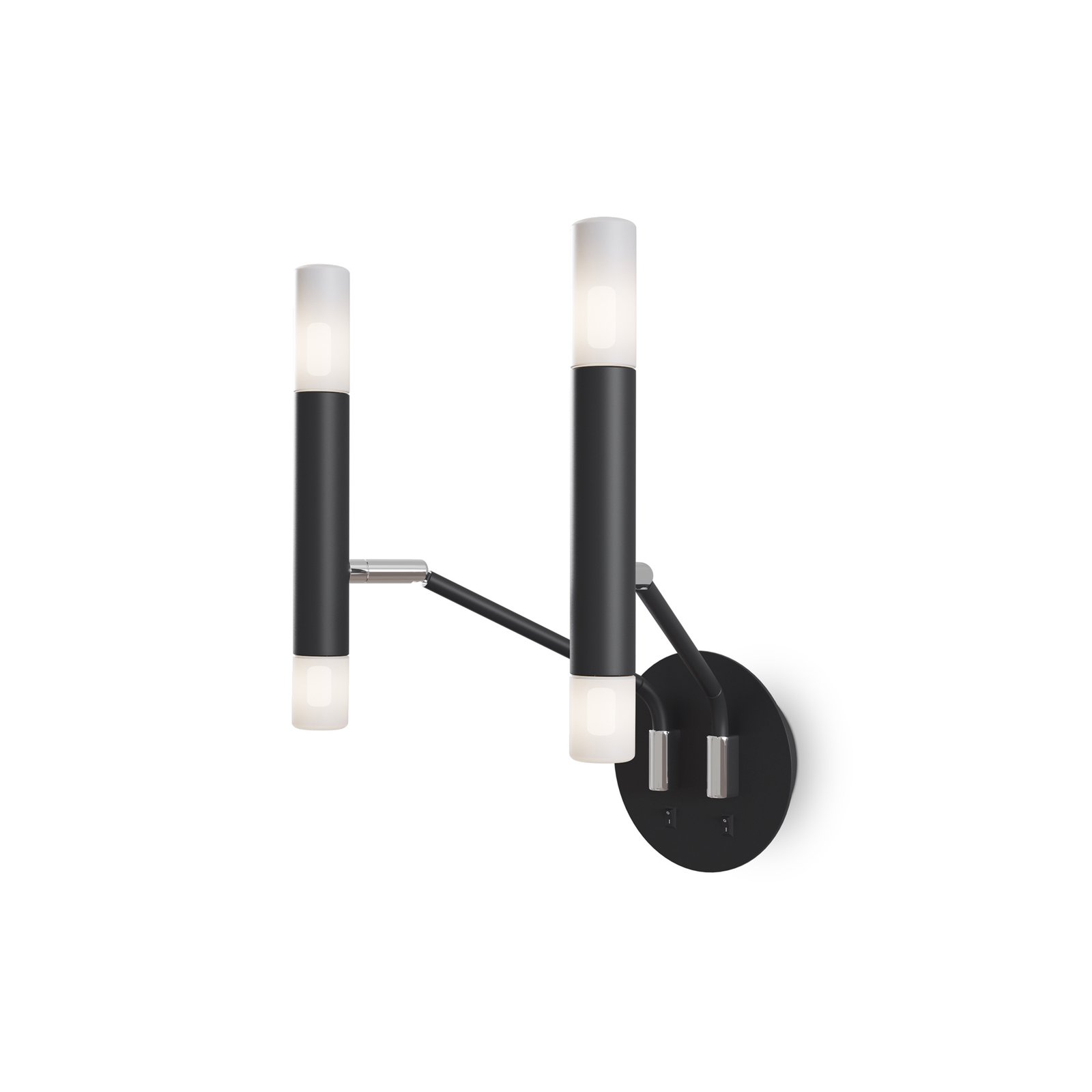 Applique Da Parete Moderno Vigo Metallo Nero Vetro 4 Luci G9 25W MOD620WL-04B