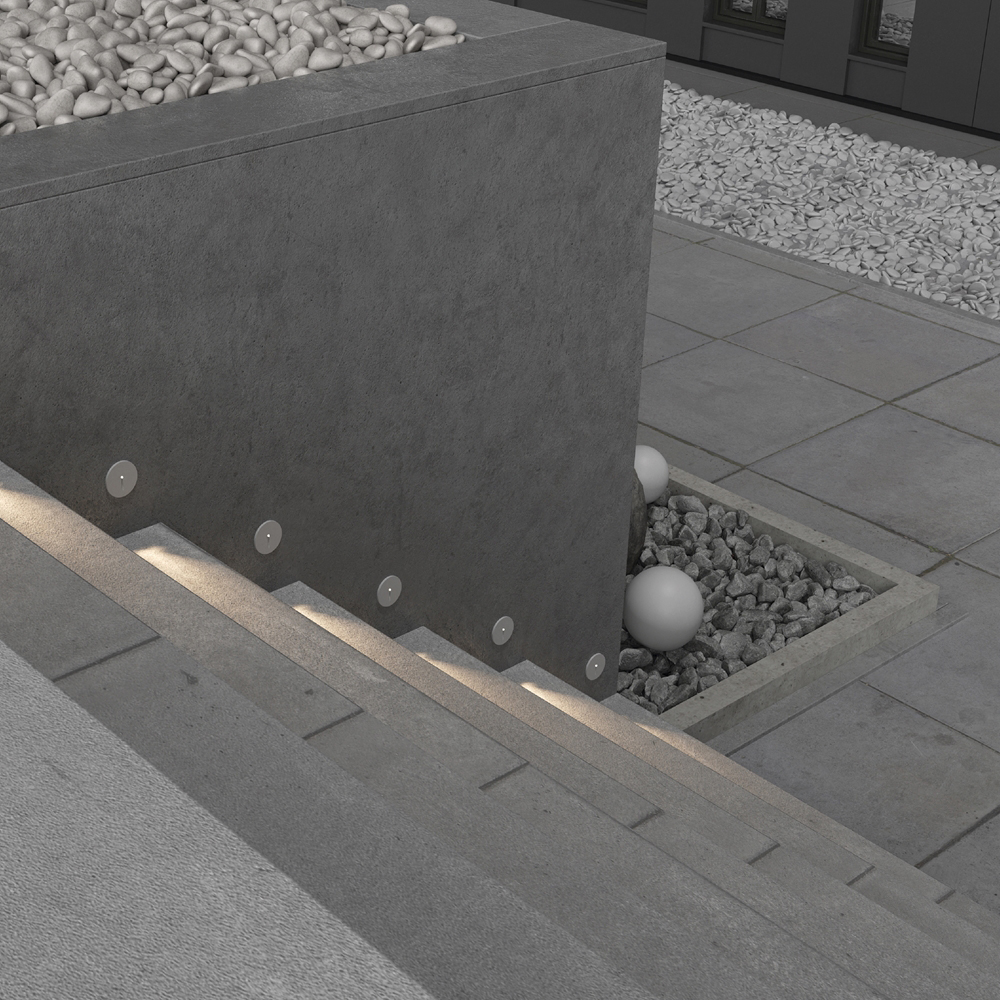 Segnapasso Moderno Da Esterno Alluminio Bianco Luce Led 3W Ip54 O014SL-L3W3K