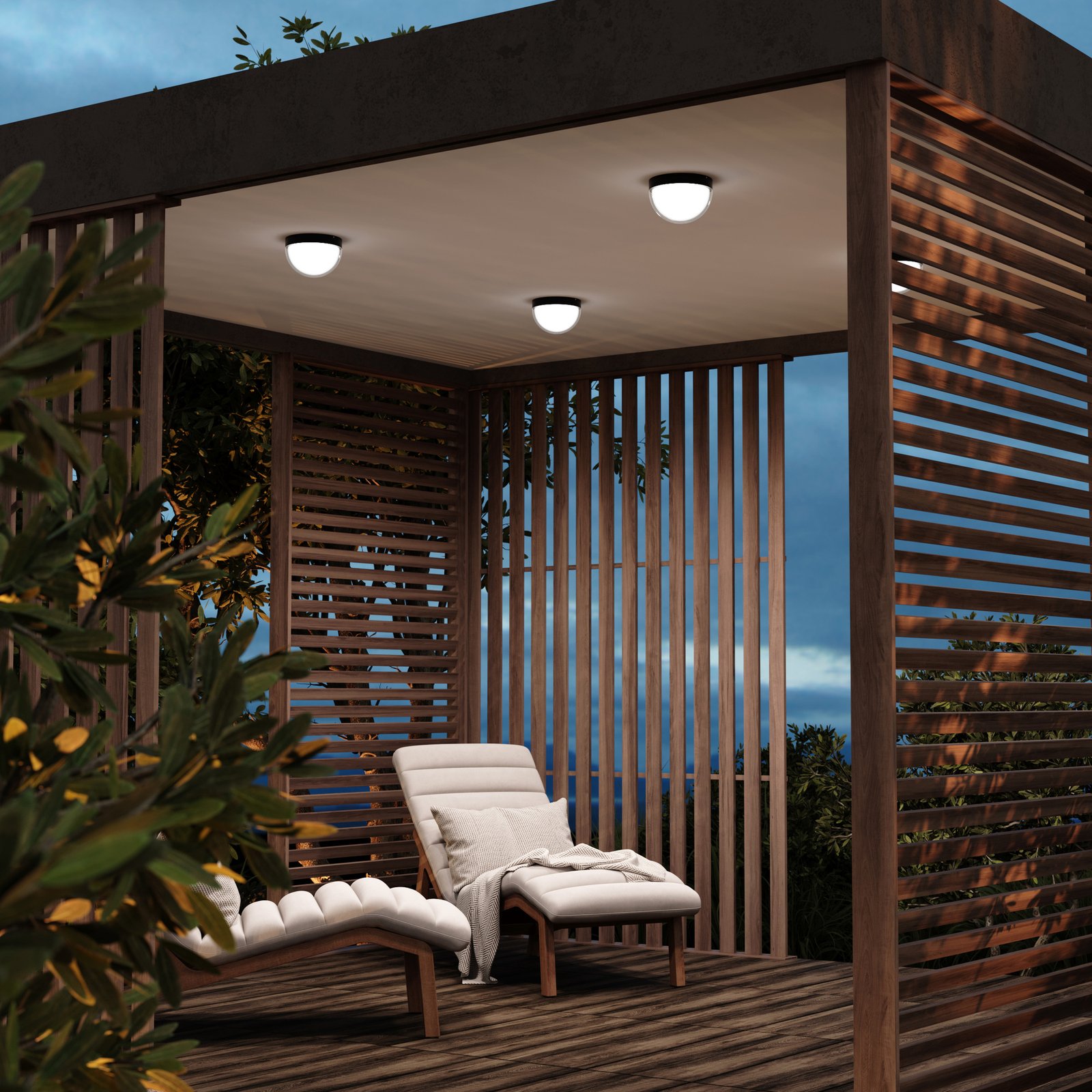 Lampada A Soffitto Esterno Moderna Mon Alluminio Grafite Led Integrato 12W Ip65 O438CL-L12GF3K
