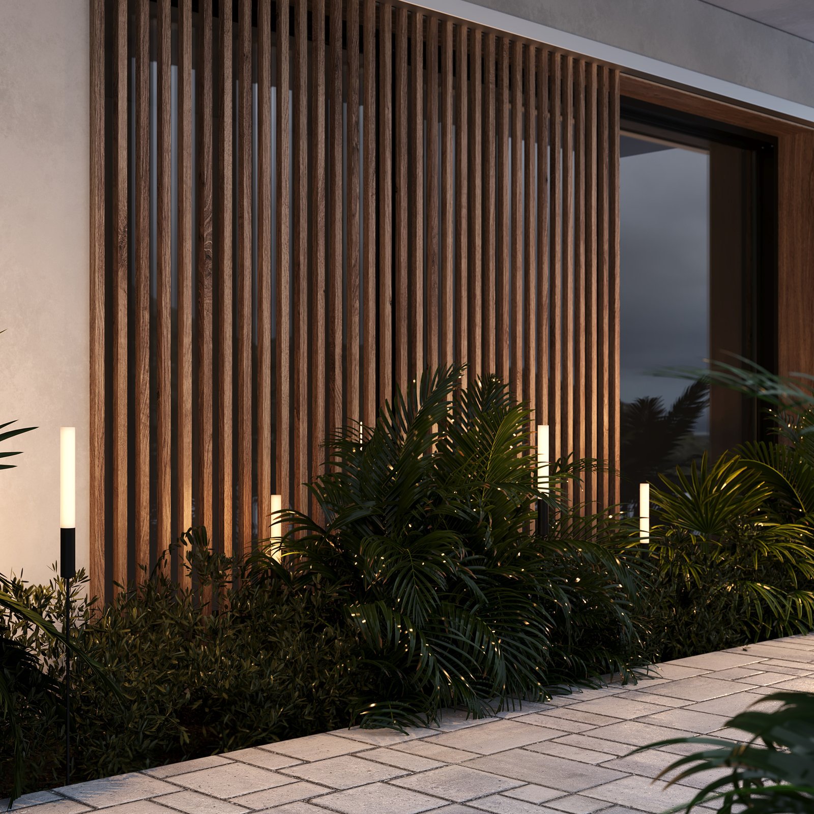 Paletto Esterno Moderno Flare Alluminio Plastica Grafite Led 3W 3000K H80 Ip65 O487FL-L3GF3K