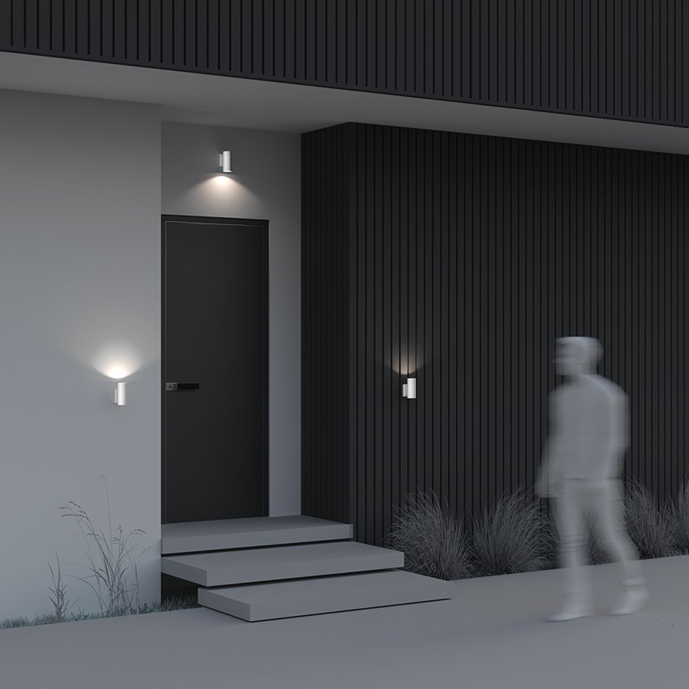 Lampada Da Parete Moderna Da Esterno Alluminio Bianco Luce1Gu10 50W Ip54 O574WL-01W