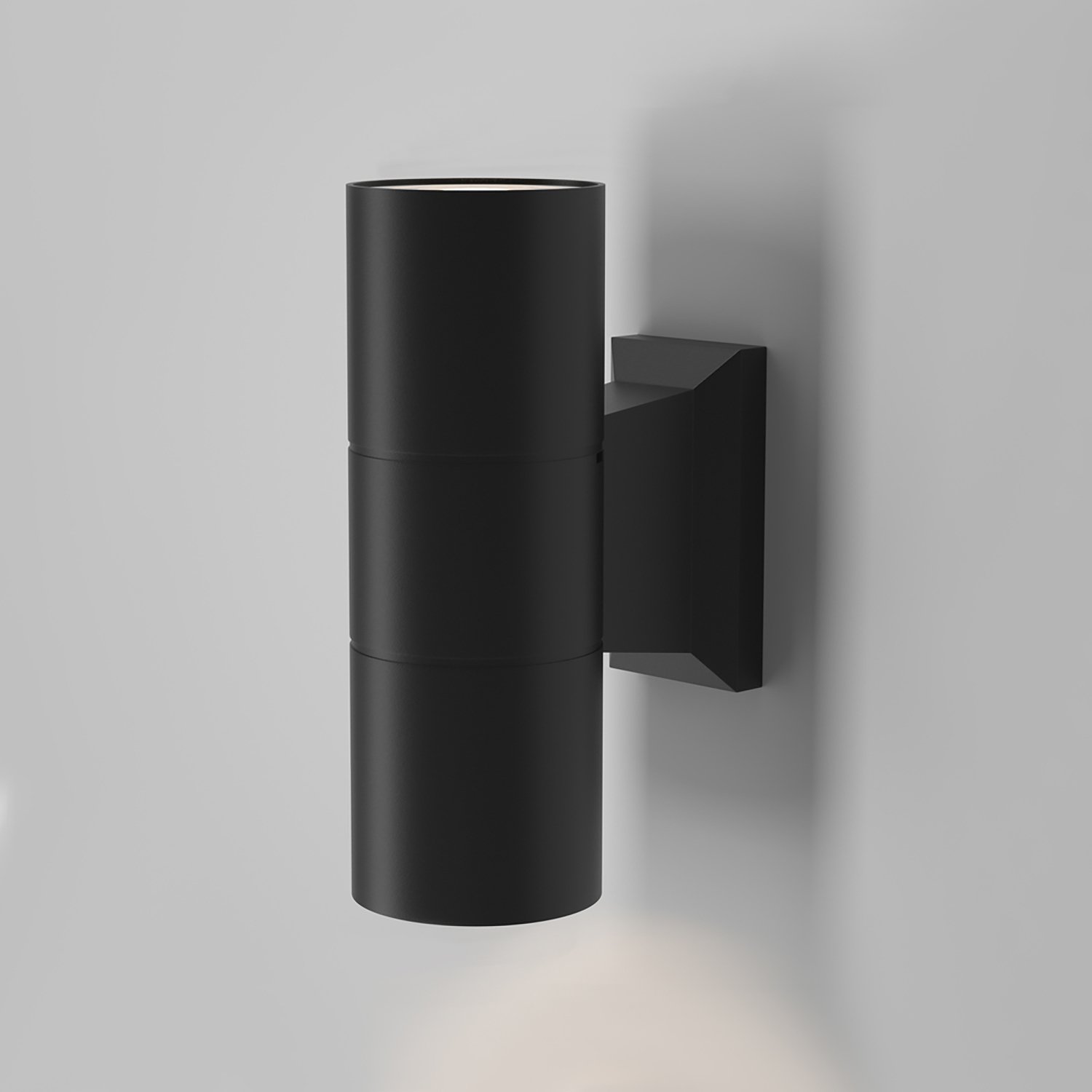 Lampada Da Parete Moderna Da Esterno Alluminio Nero 2 Luci Gu10 50W Ip54 O574WL-02B
