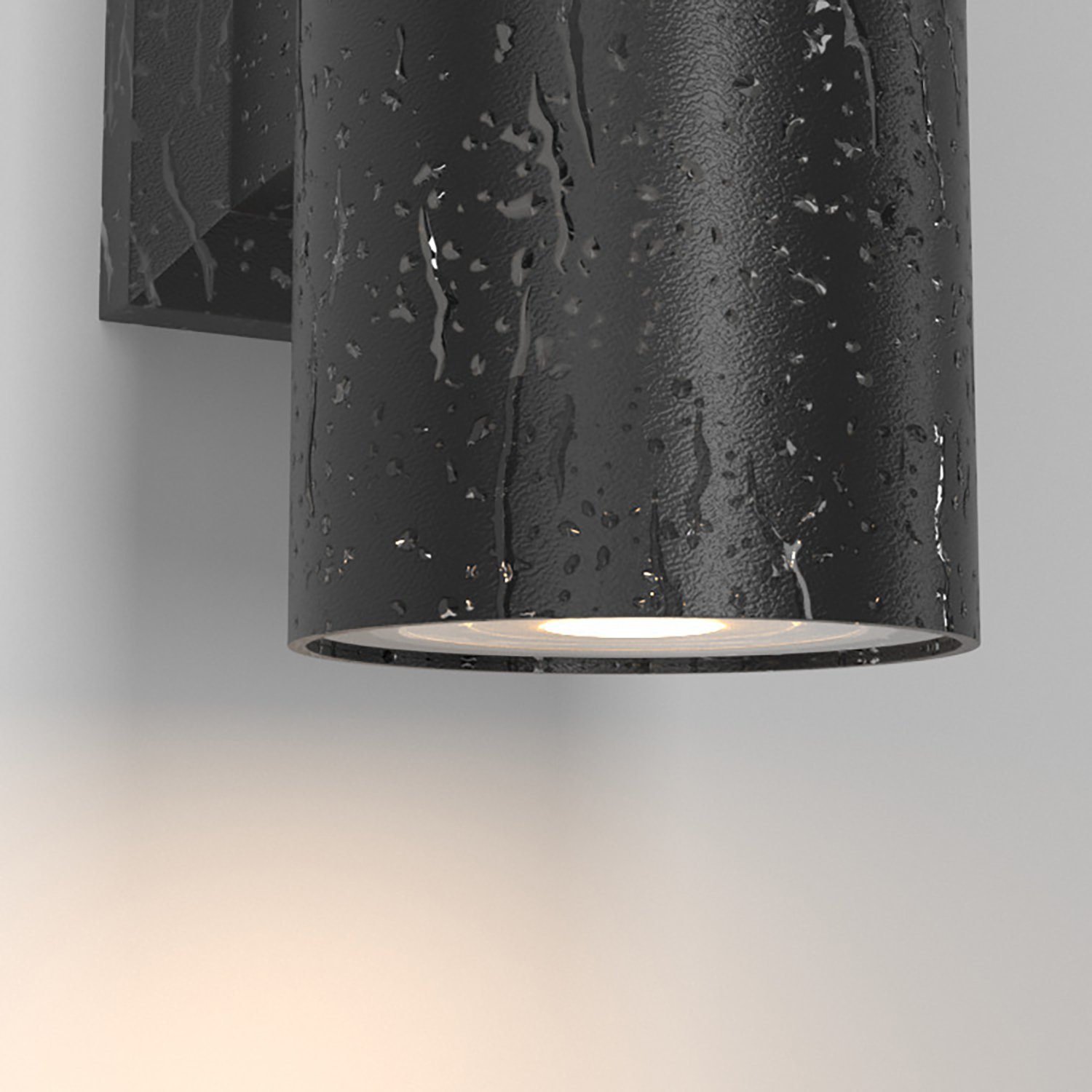 Lampada Da Parete Moderna Da Esterno Alluminio Nero 2 Luci Gu10 50W Ip54 O574WL-02B