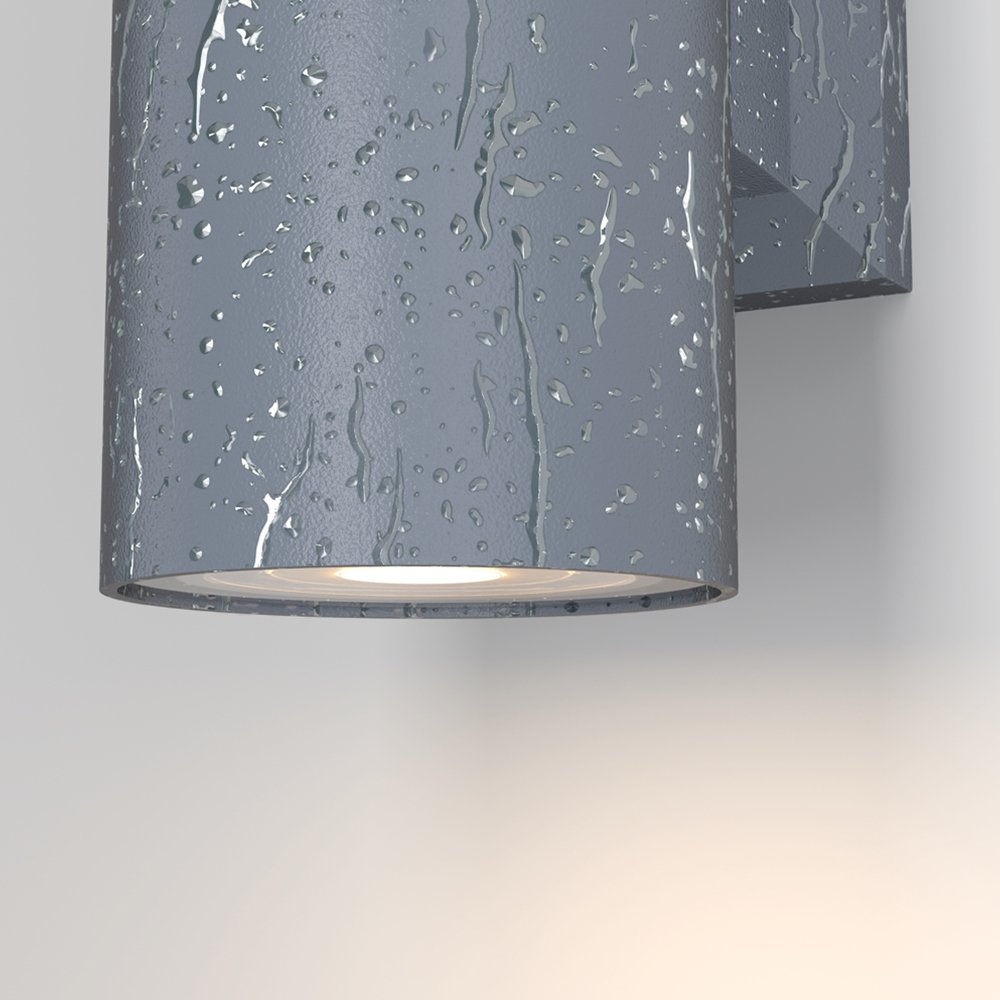 Lampada Da Parete Moderna Da Esterno Alluminio Grigio Luce2Gu10 50W Ip54 O574WL-02GR