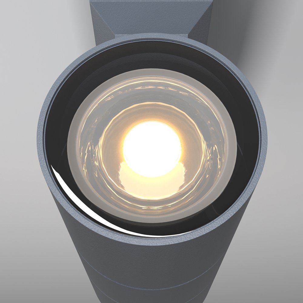 Lampada Da Parete Moderna Da Esterno Alluminio Grigio Luce2Gu10 50W Ip54 O574WL-02GR