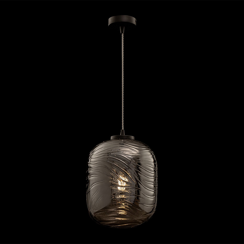 Lampadario A Sospensione Moderno Dunas Metallo Nero Vetro 1 Luce E27 60W Lampadario A Sospensione Moderno Dunas Metallo Nero Vetro 1 Luce E27 60W