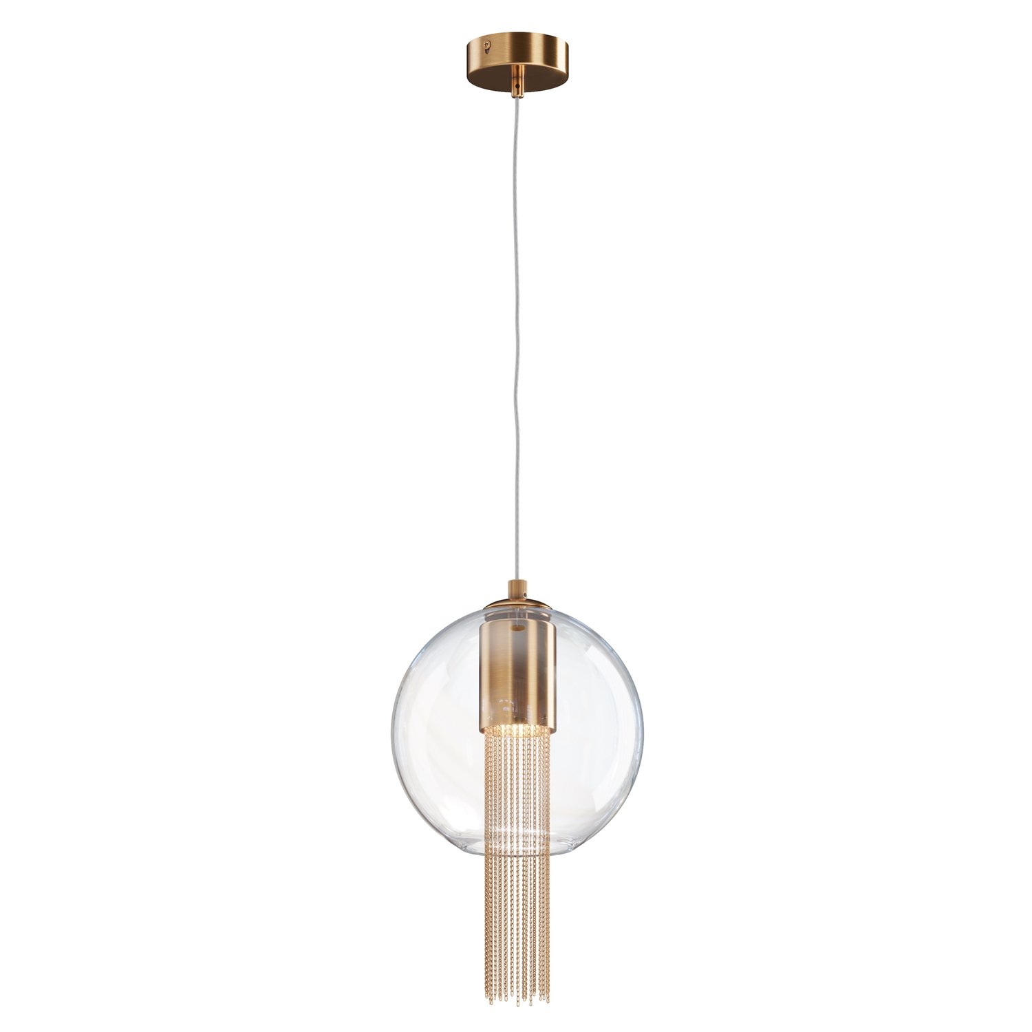 Sospensione Contemporanea Flusso Piccola Metallo Bronzo 1 Luce