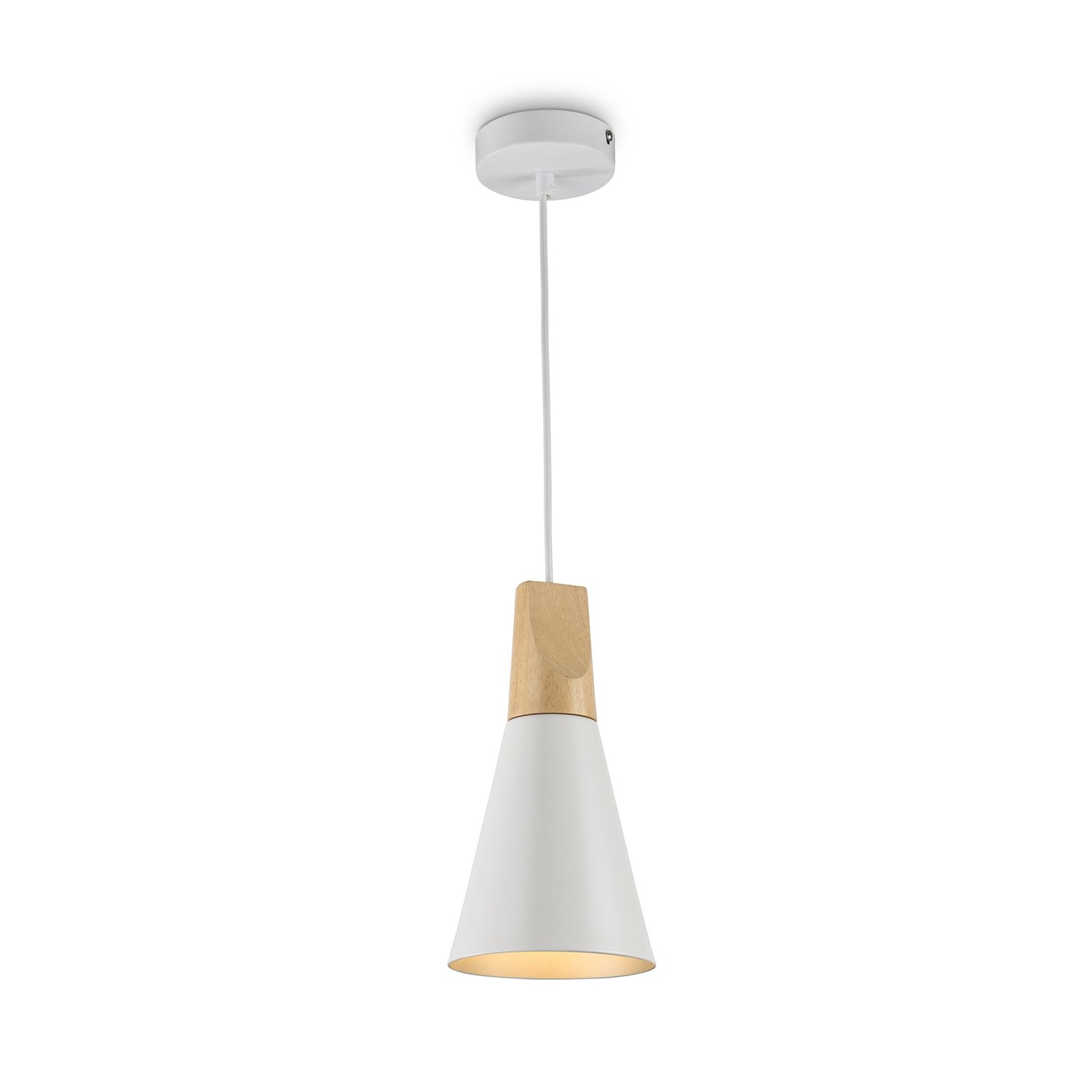 Sospensione Minimal Bicones Metallo Bianco Oro 1 Luce