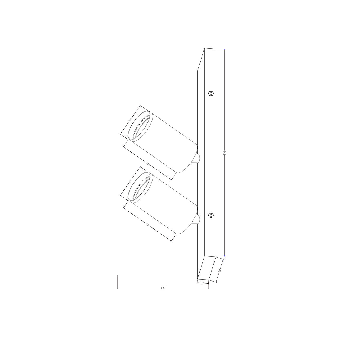 Lampada A Soffitto Focus S Alluminio Bianco Oro 2 Gu10 Ip20 C051CL-U-2WMG