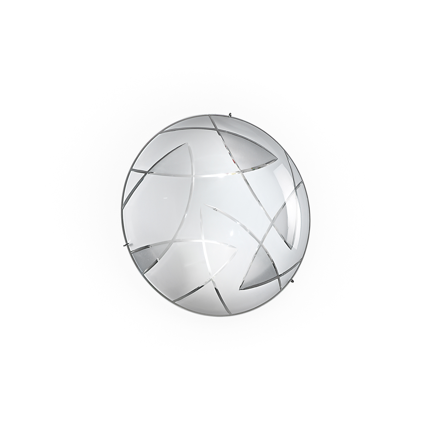 Plafoniera Contemporanea Fish Metallo Bianco Vetro 2 Luci E27